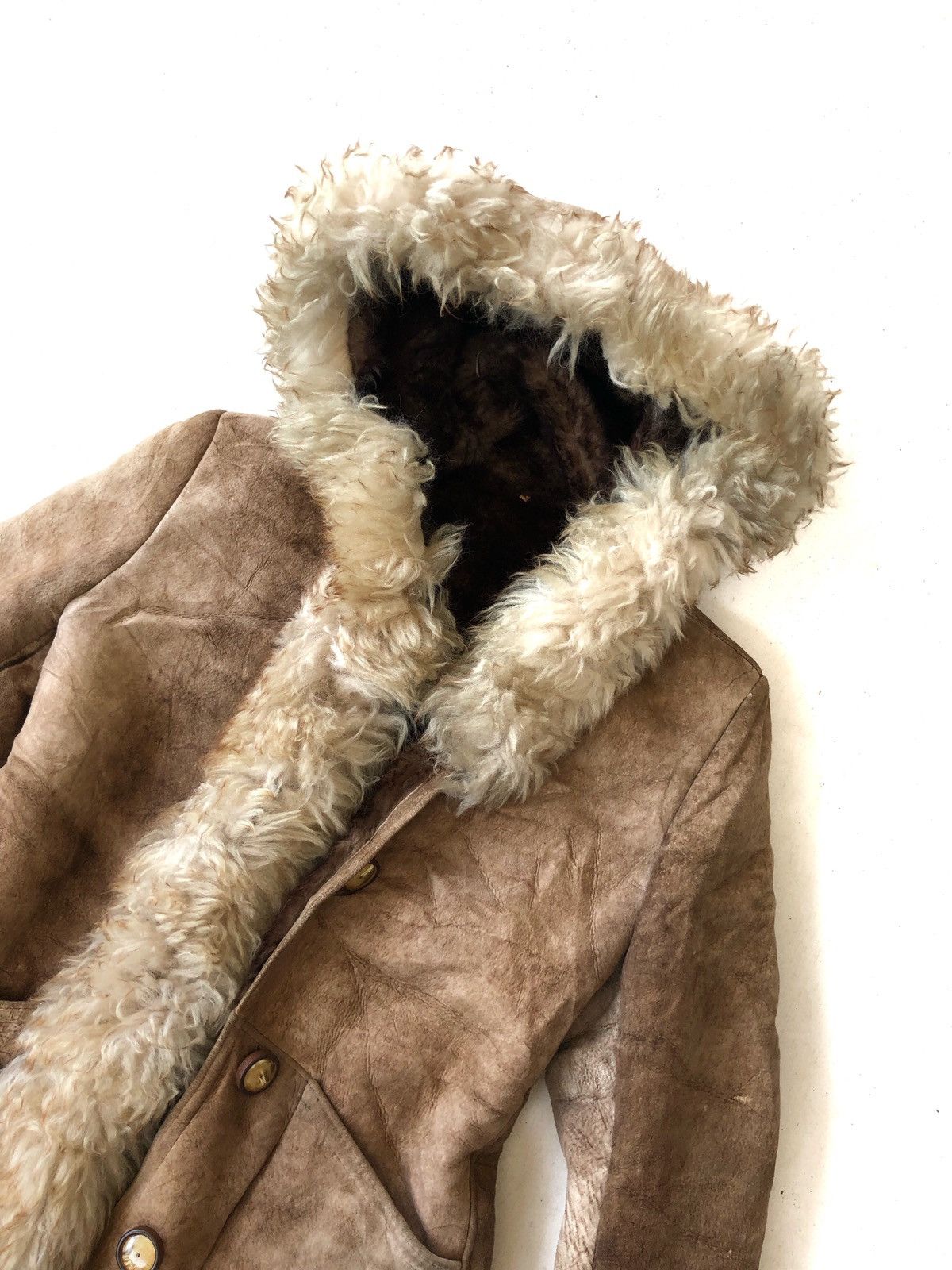 Genuine Leather Vtg The Winter Prince NY 🇺🇸 Sherpa Lining Fur Coat Size US S / EU 44-46 / 1 - 3 Thumbnail