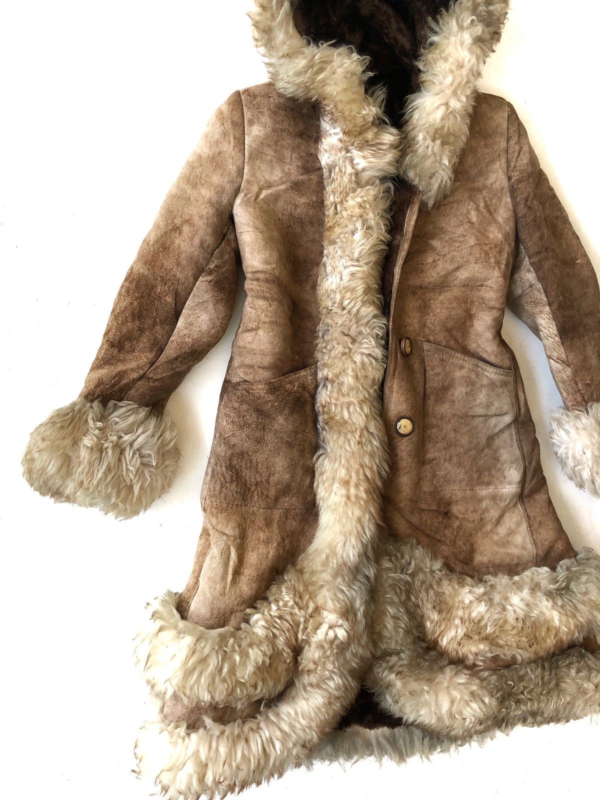 Genuine Leather Vtg The Winter Prince NY 🇺🇸 Sherpa Lining Fur Coat Size US S / EU 44-46 / 1 - 5 Thumbnail
