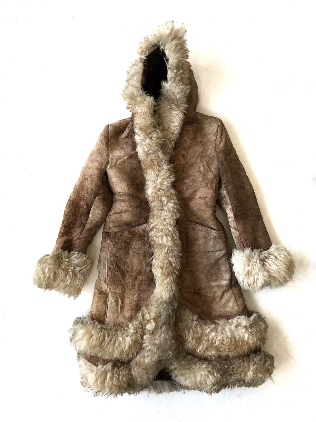 Genuine Leather Vtg The Winter Prince NY 🇺🇸 Sherpa Lining Fur Coat Size US S / EU 44-46 / 1 - 1 Thumbnail