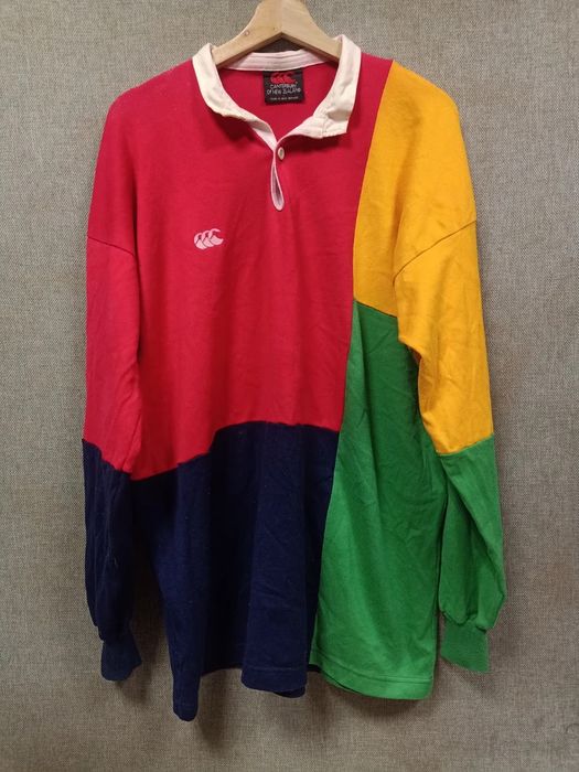 Vintage Vintage 90s rugby shirt canterbury all black colour block | Grailed