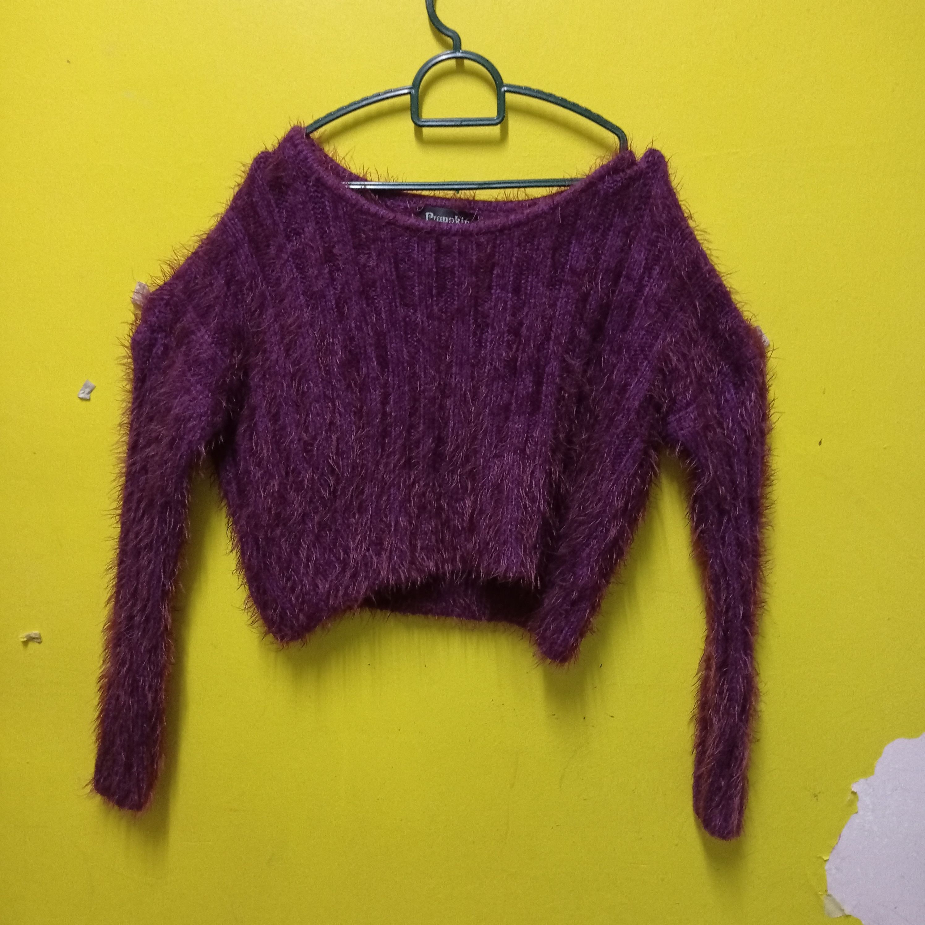 CROCHET PUMPKIN LADIES VINTAGE MOHAIR SOFT FUR