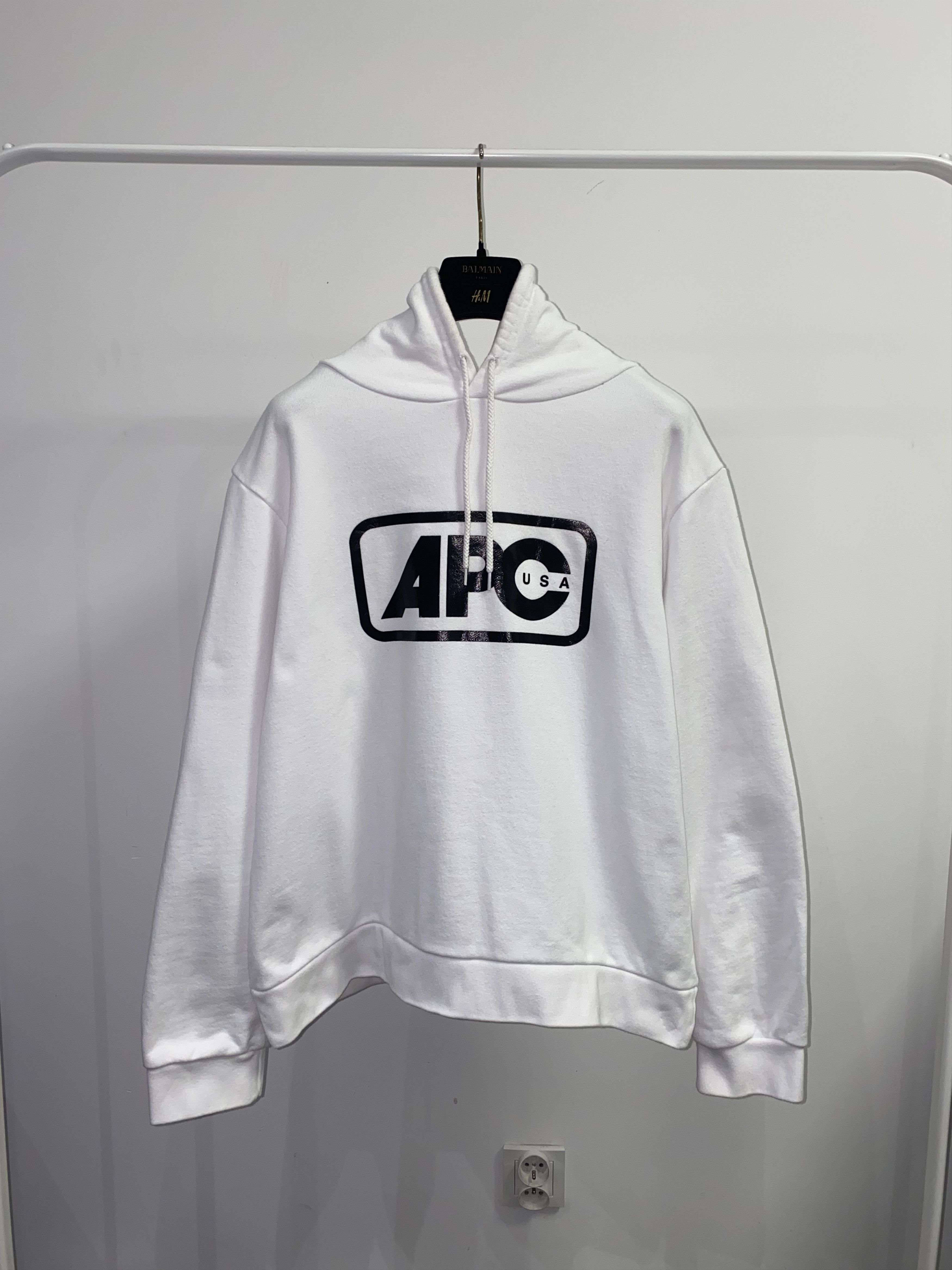 A.P.C. A.P.C. Big Logo White Hoodie Size US L / EU 52-54 / 3 - 3 Thumbnail