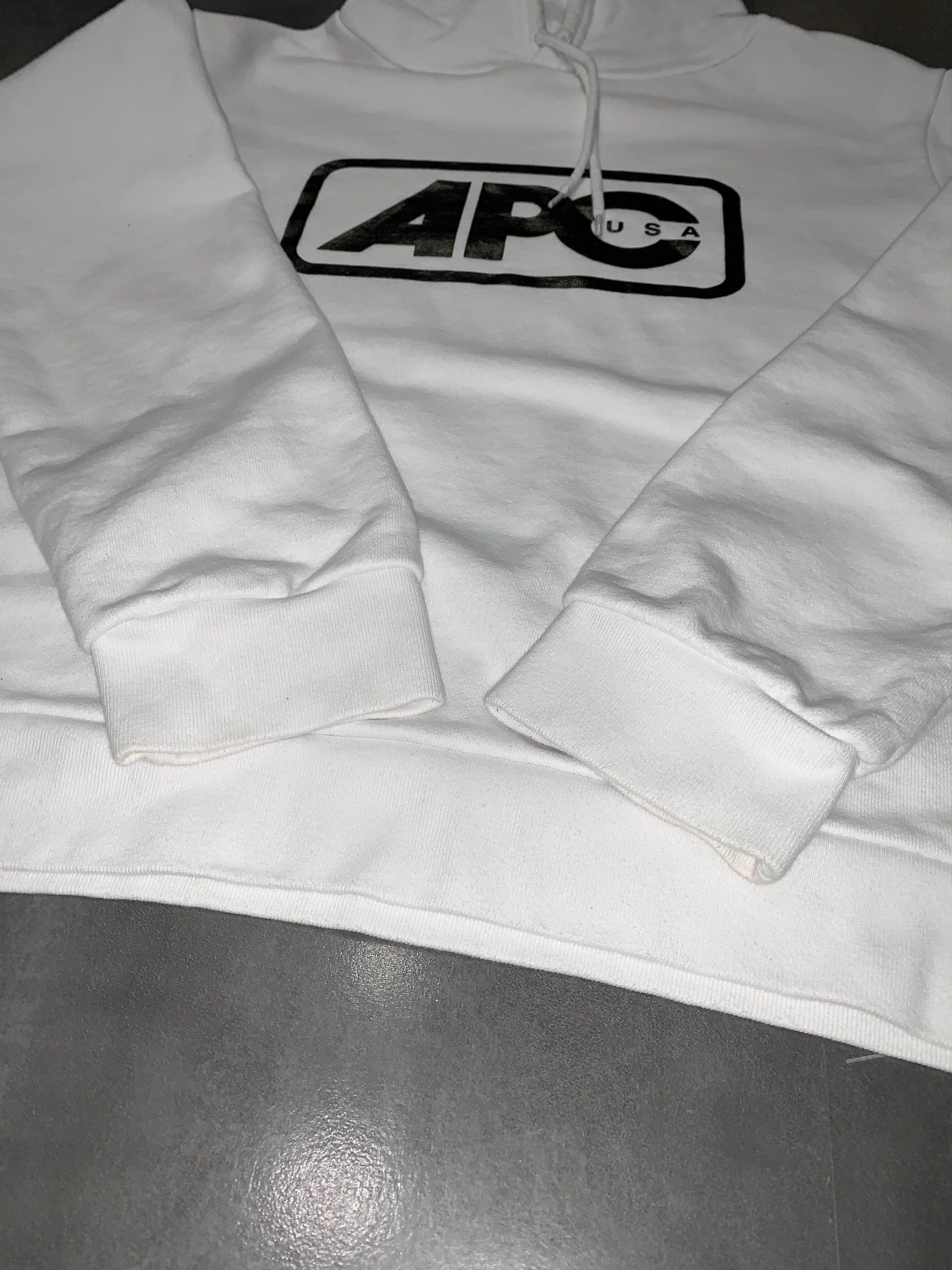 A.P.C. A.P.C. Big Logo White Hoodie Size US L / EU 52-54 / 3 - 10 Thumbnail