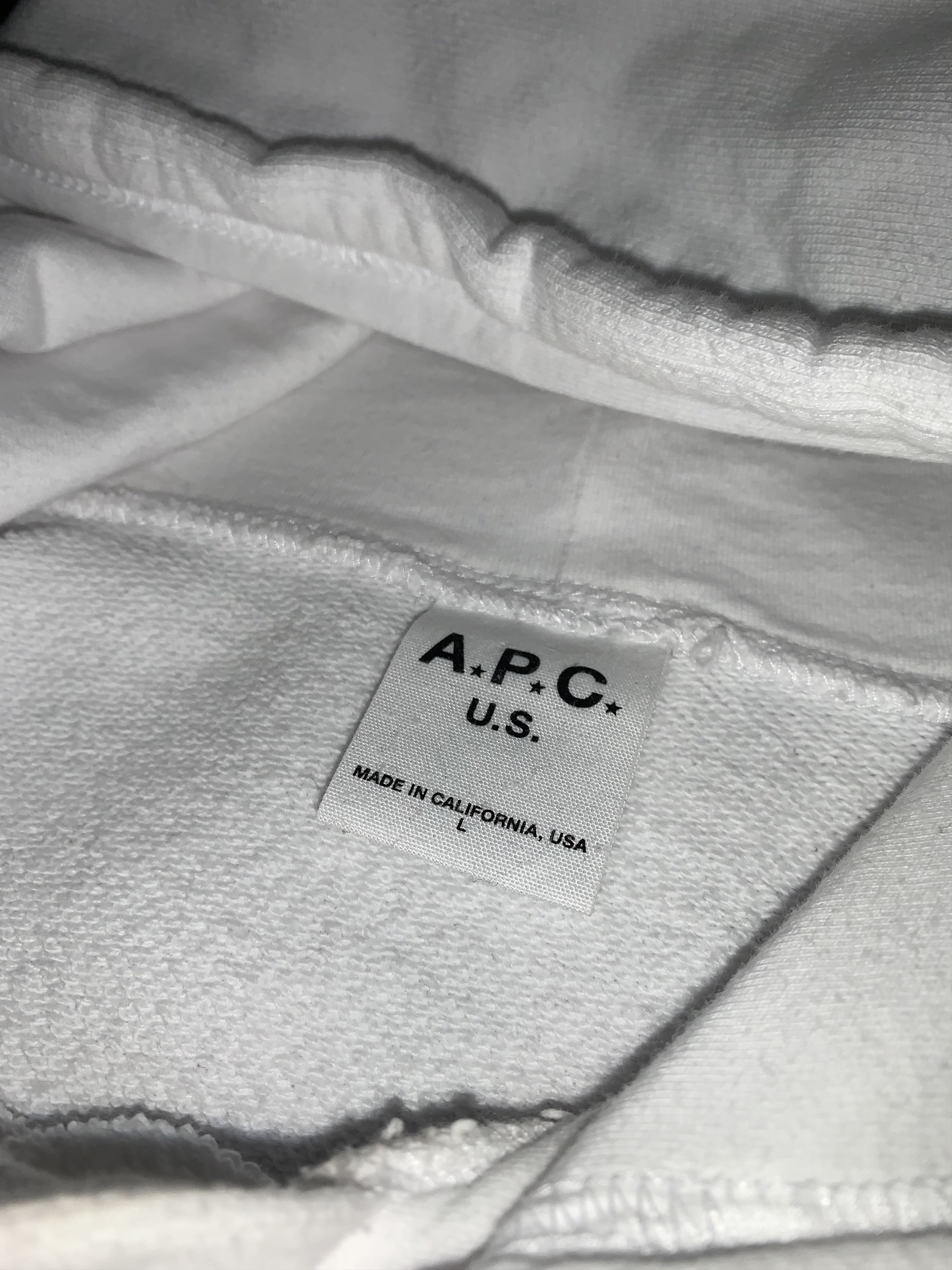 A.P.C. A.P.C. Big Logo White Hoodie Size US L / EU 52-54 / 3 - 11 Thumbnail