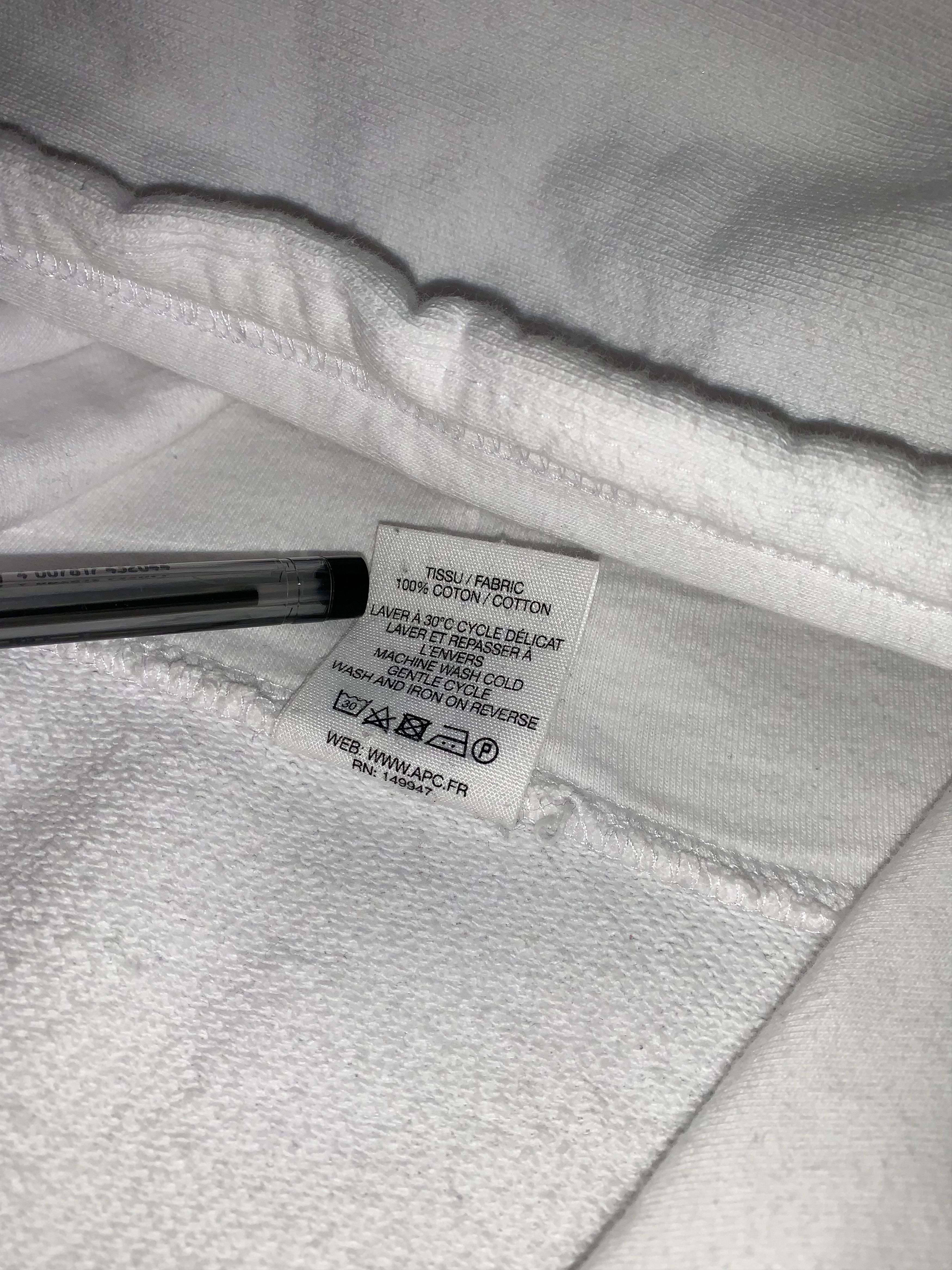 A.P.C. A.P.C. Big Logo White Hoodie Size US L / EU 52-54 / 3 - 12 Thumbnail