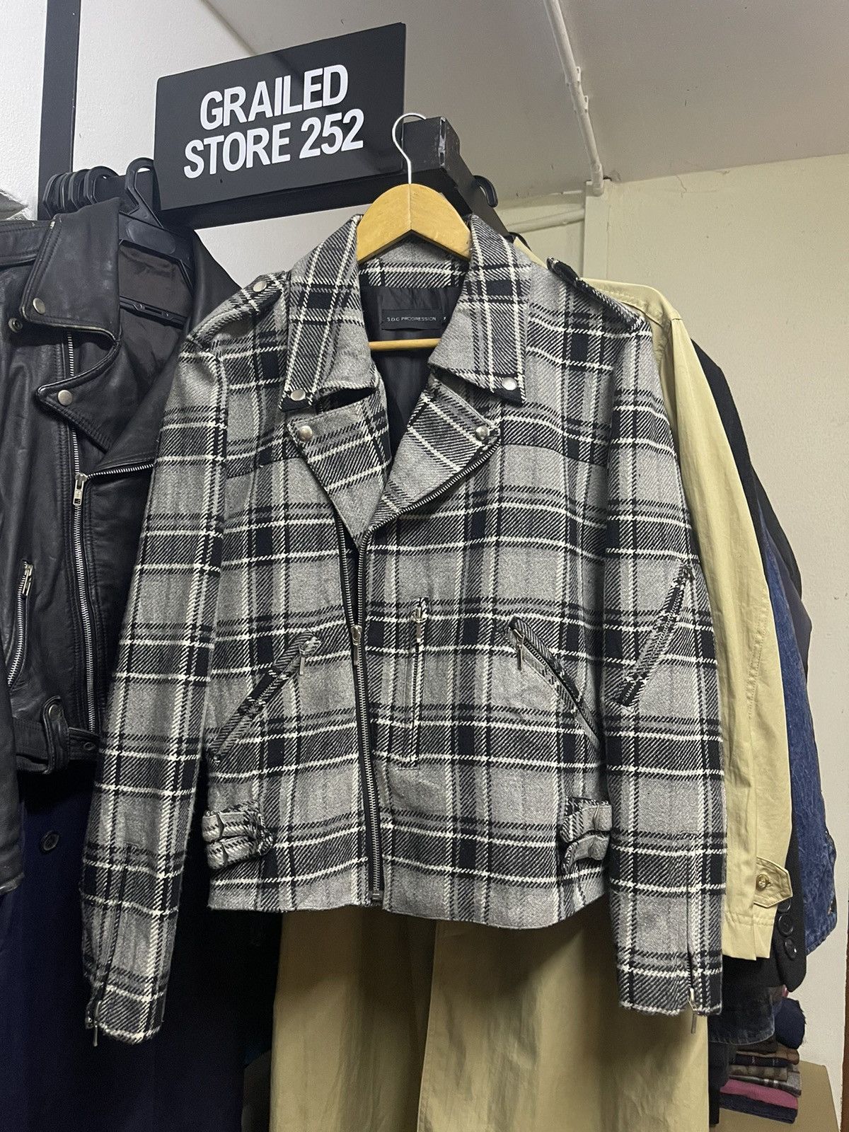 Japanese Brand SDC PROGRESSION DOUBLE COLLAR BIKER JACKET Size US M / EU 48-50 / 2 - 1 Thumbnail