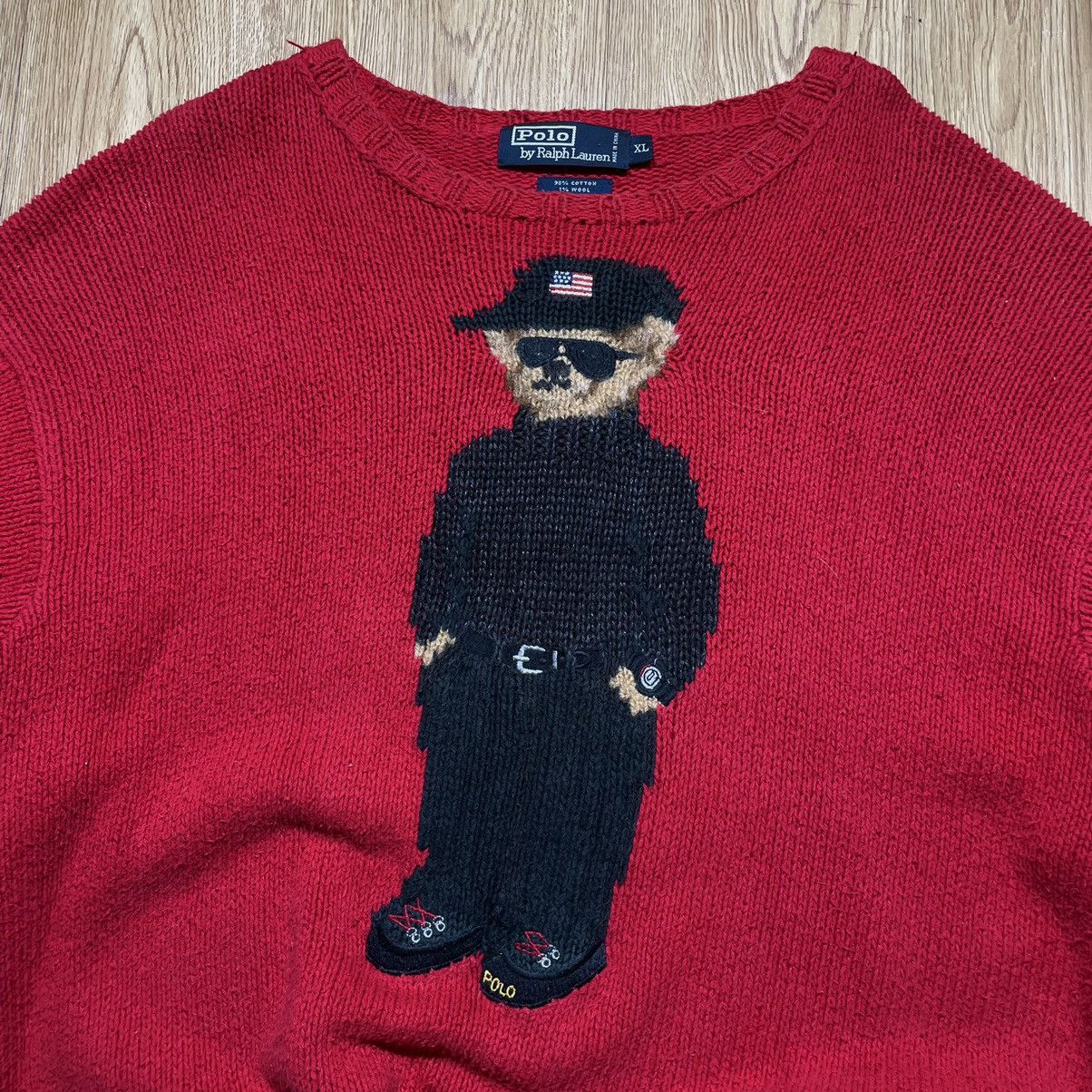 Polo Ralph Lauren × Vintage Sweater Polo Bear Vintage “Cool Bear” Hand Knit Size US XL / EU 56 / 4 - 5 Thumbnail
