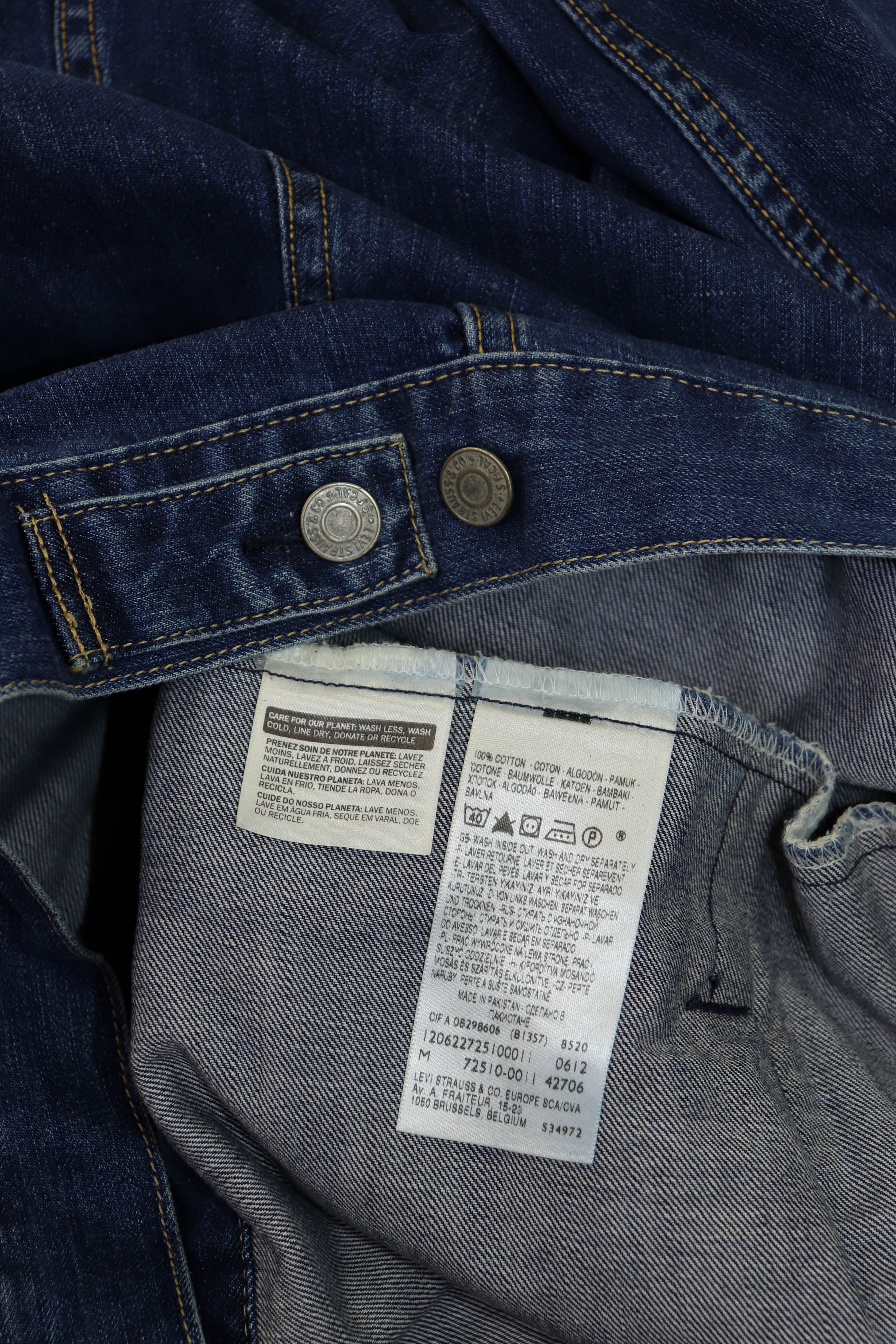 Levi's Levi's 72510 Men's Navy Blue Denim Trucker Jacket Size US M / EU 48-50 / 2 - 9 Thumbnail