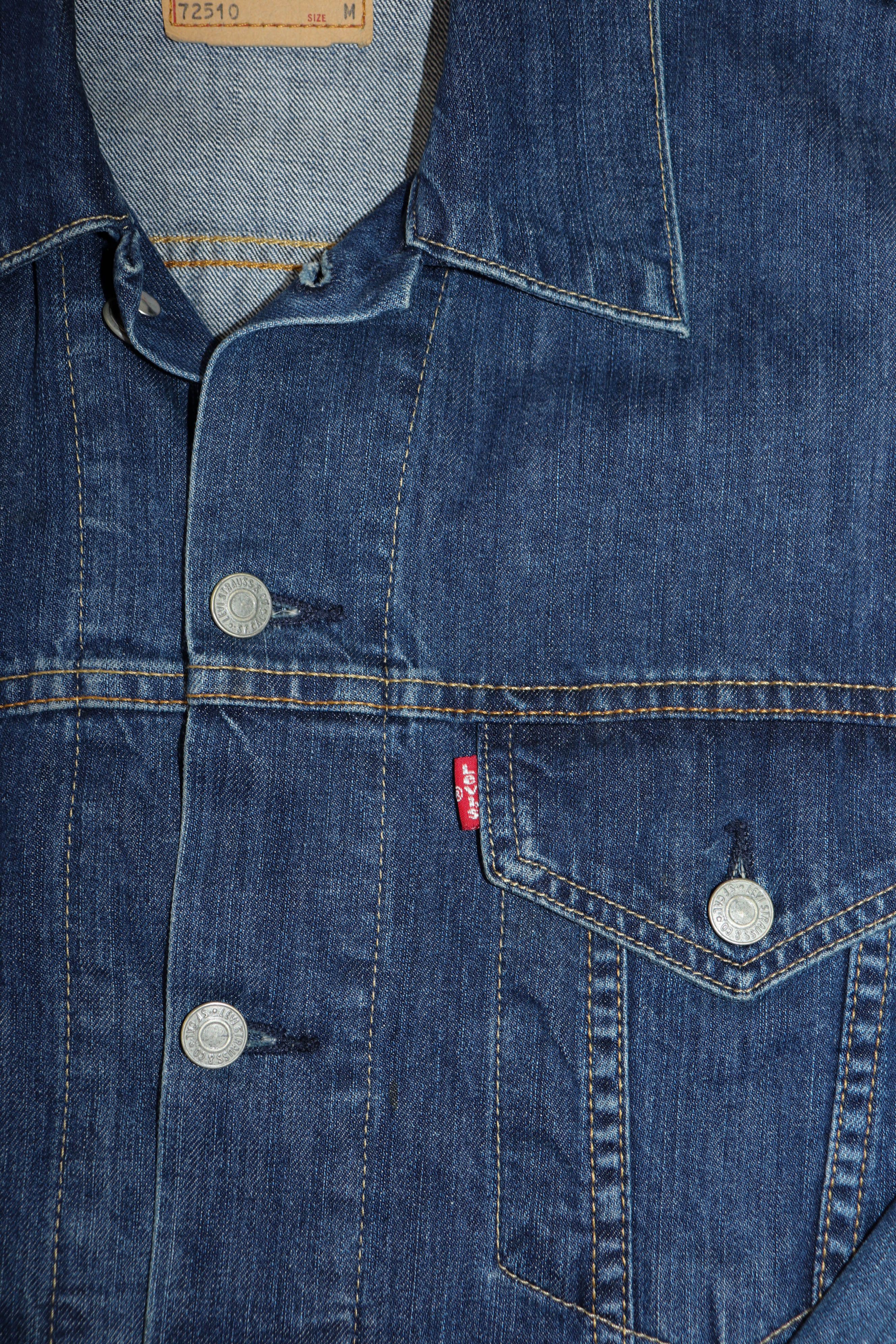 Levi's Levi's 72510 Men's Navy Blue Denim Trucker Jacket Size US M / EU 48-50 / 2 - 5 Thumbnail
