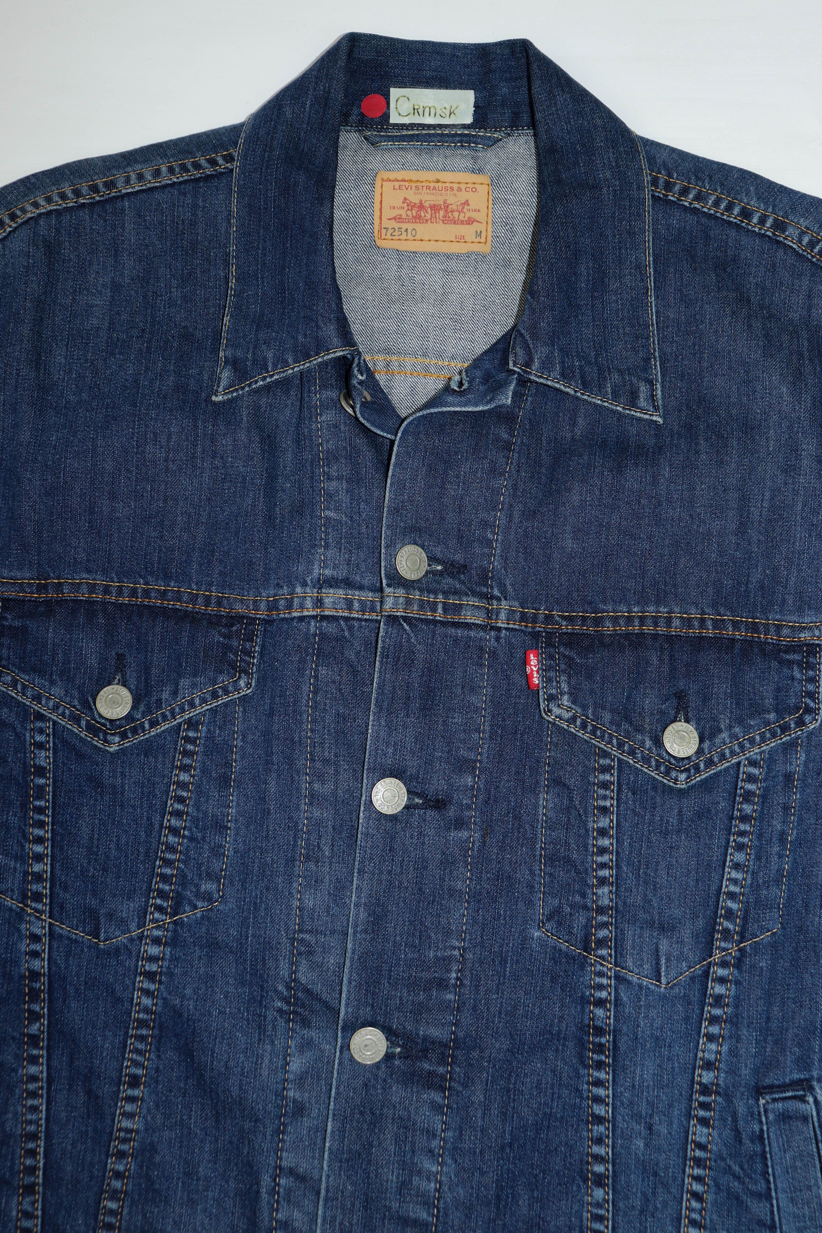 Levi's Levi's 72510 Men's Navy Blue Denim Trucker Jacket Size US M / EU 48-50 / 2 - 3 Thumbnail
