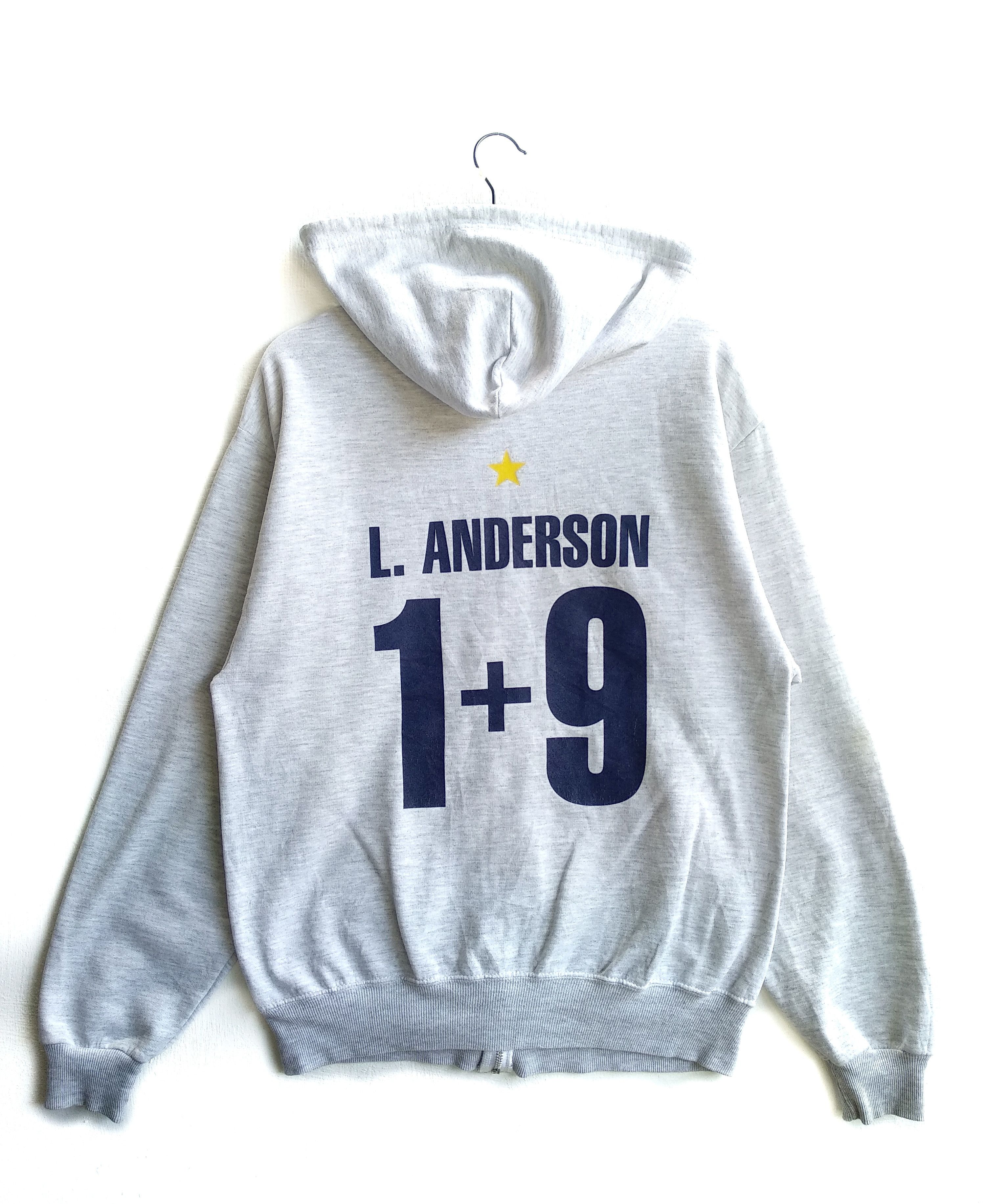 Jerzees × Vintage Vintage 90s Jerzees Hoodie/L.Anderson Name At Back/Size XL Size US XL / EU 56 / 4 - 2 Thumbnail
