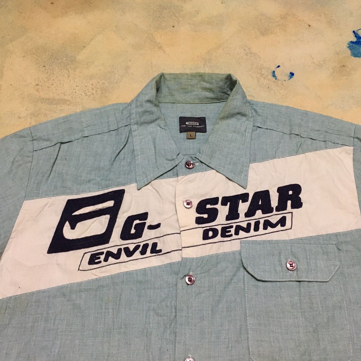 G-Star G Star Raw Big Logo Button Up Shirt Size US L / EU 52-54 / 3 - 3 Thumbnail
