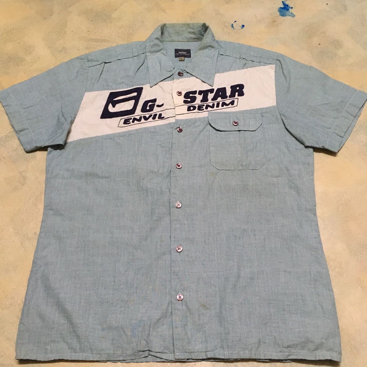 G-Star G Star Raw Big Logo Button Up Shirt Size US L / EU 52-54 / 3 - 2 Thumbnail
