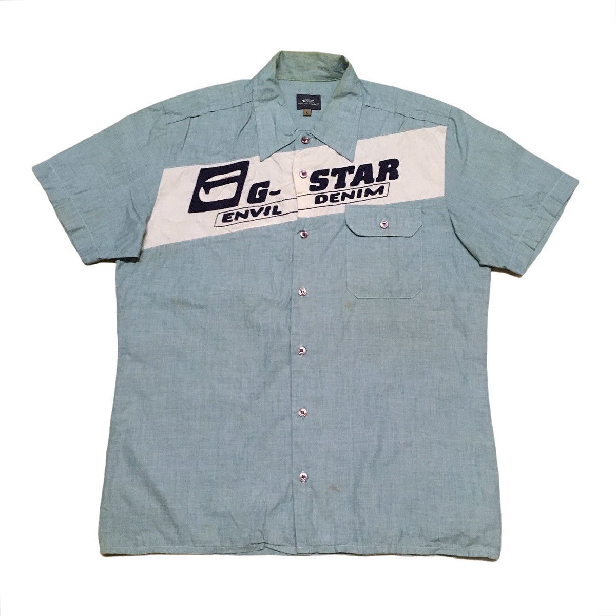G Star Raw Big Logo Button Up Shirt