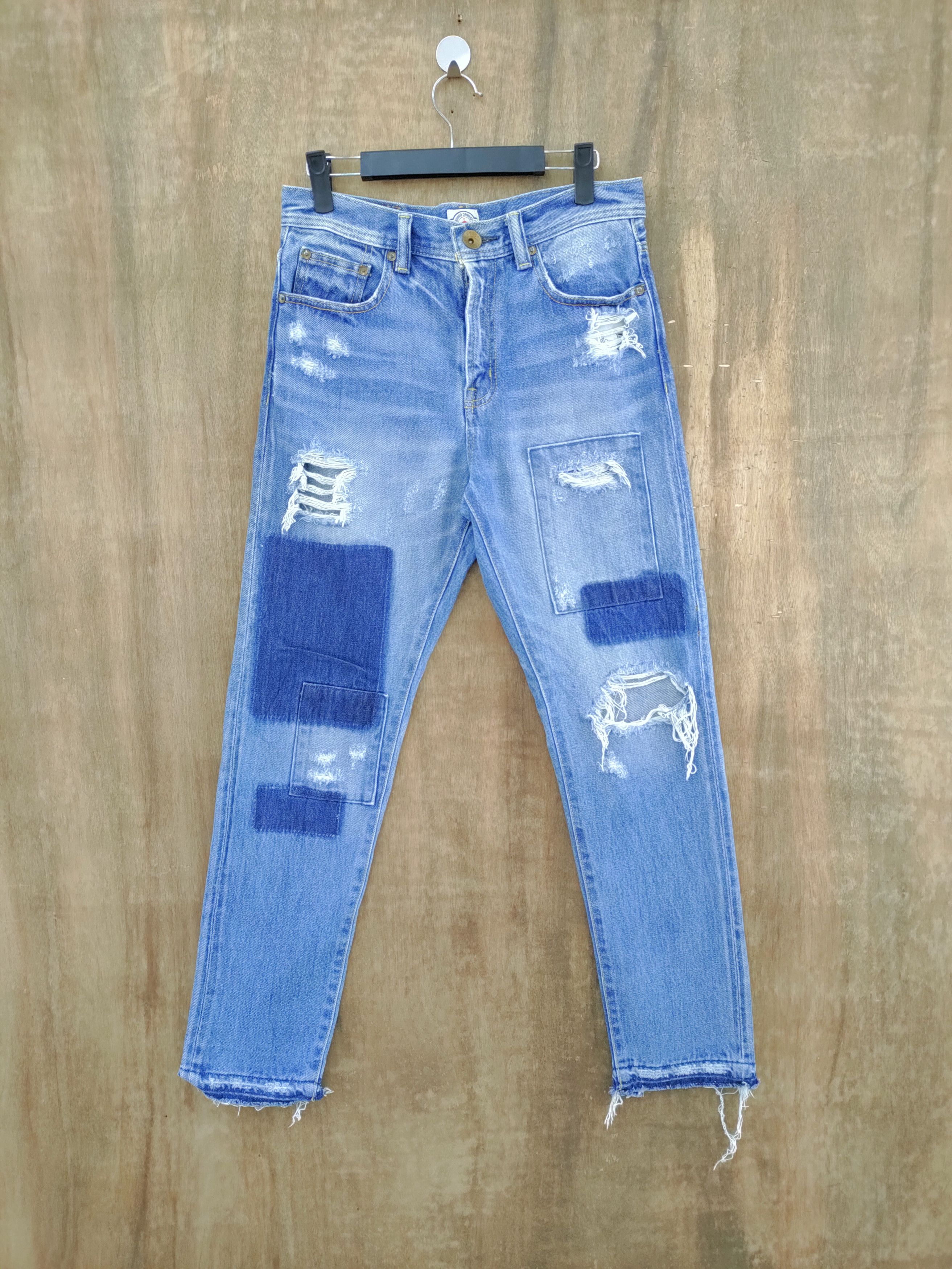Japanese Brand × Jean JAPANESE BRAND JEANS DENIM PANTS/DISTRESSED/PATCHWORK STYLE Size US 26 / EU 42 - 2 Thumbnail