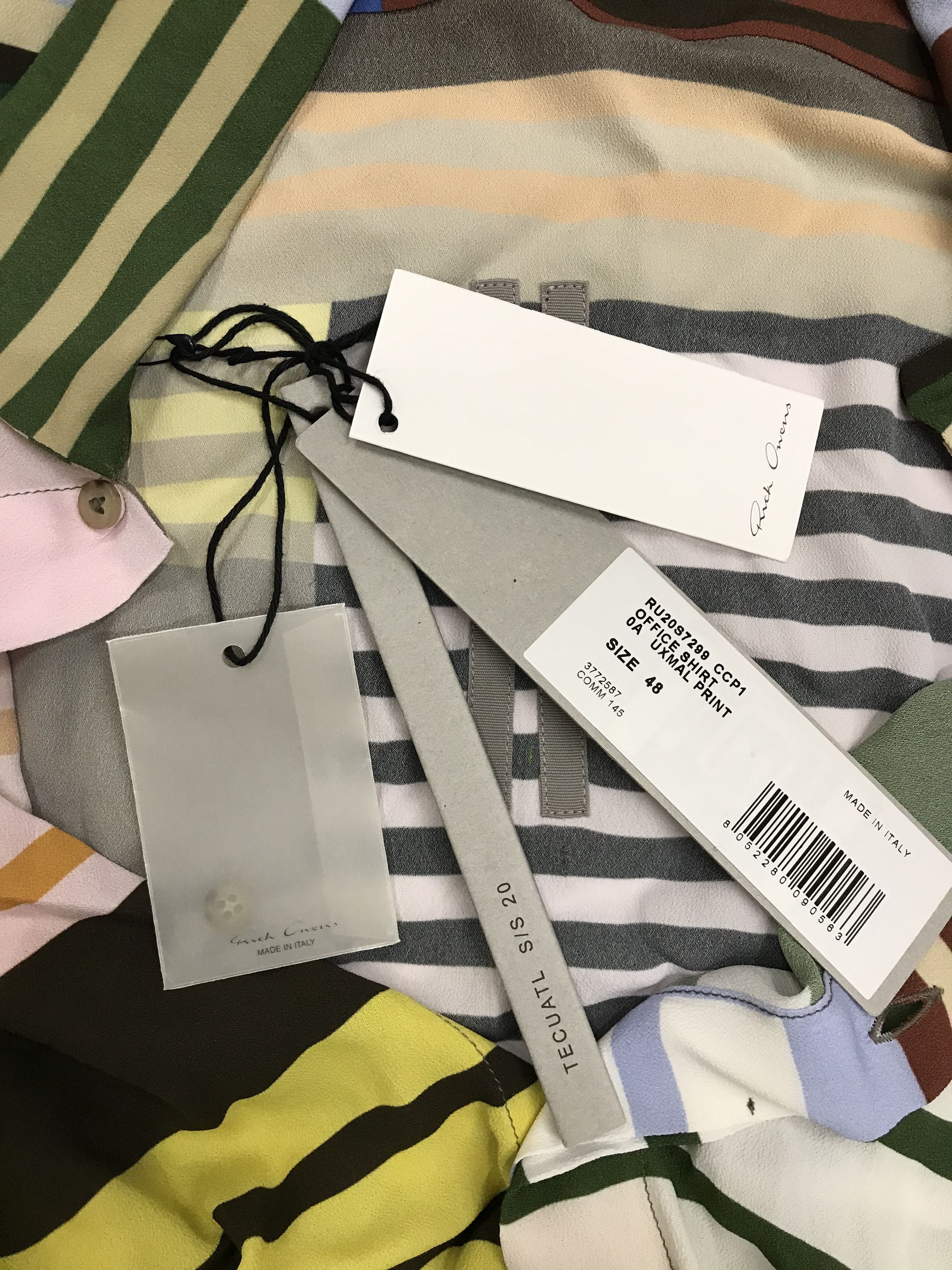 Rick Owens Rick Owens SS20 Tecuatl Uxmal Striped Print Shirt Size US M / EU 48-50 / 2 - 16 Thumbnail
