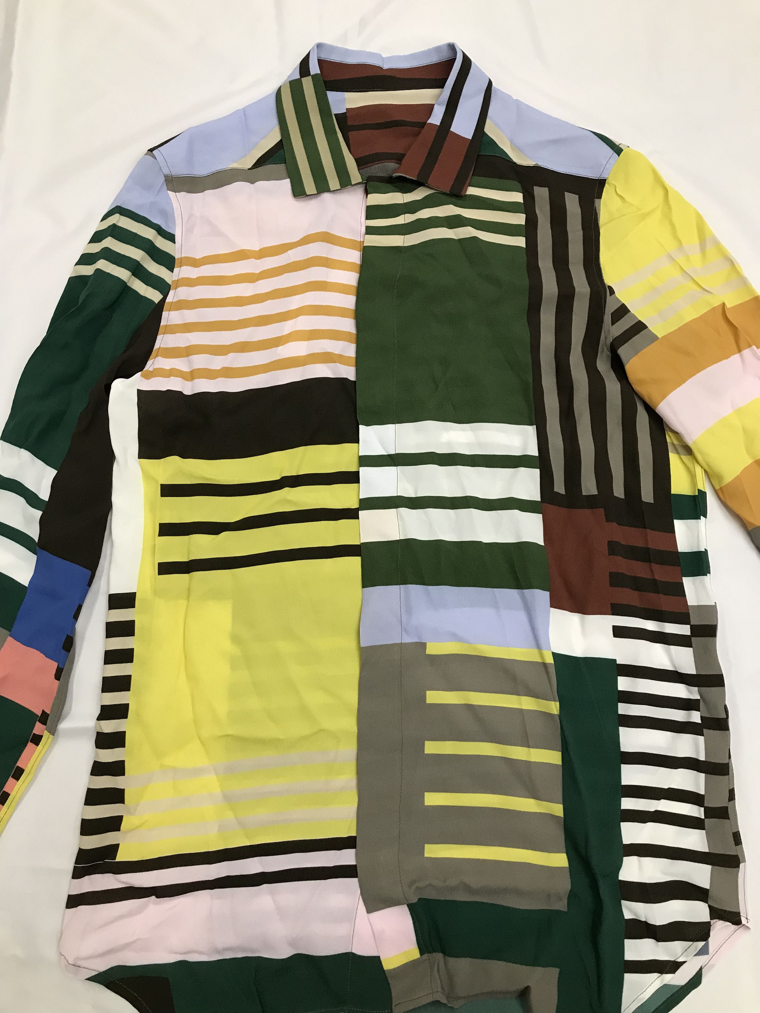 Rick Owens Rick Owens SS20 Tecuatl Uxmal Striped Print Shirt Size US M / EU 48-50 / 2 - 7 Thumbnail