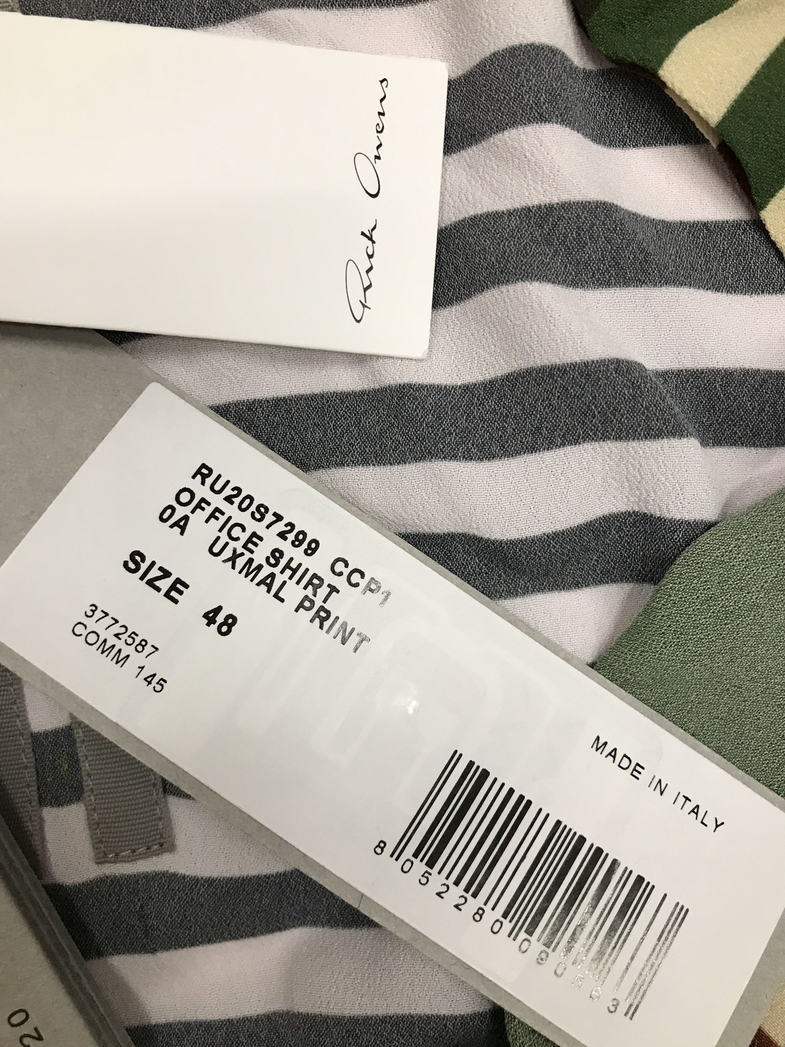 Rick Owens Rick Owens SS20 Tecuatl Uxmal Striped Print Shirt Size US M / EU 48-50 / 2 - 17 Thumbnail