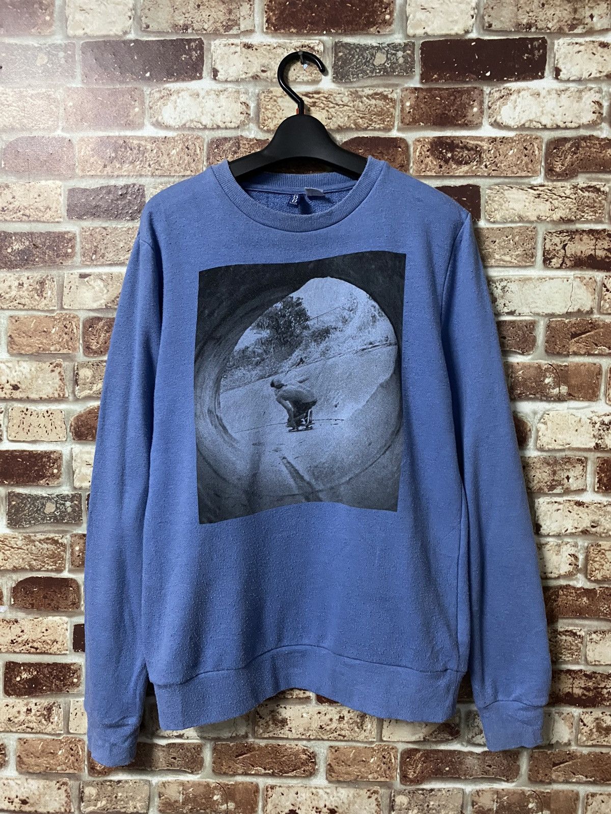 image of Divided Skate Photo Sweater in Blue, Men's (Size Small)
