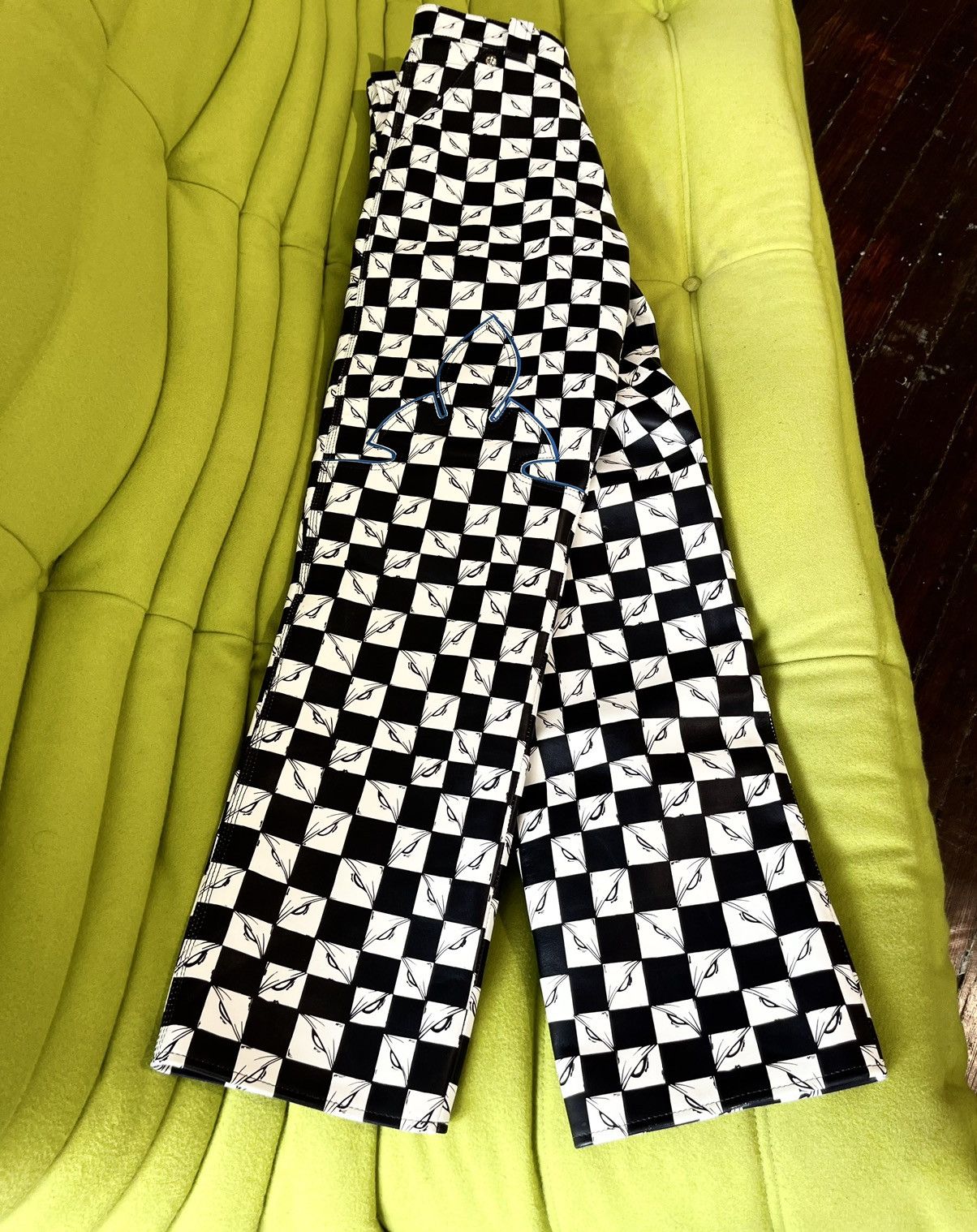 Chrome Hearts Chrome Hearts OFFSET LEATHER CUSTOM 1/1 CHECKERED JEANS Size US 31 - 3 Thumbnail
