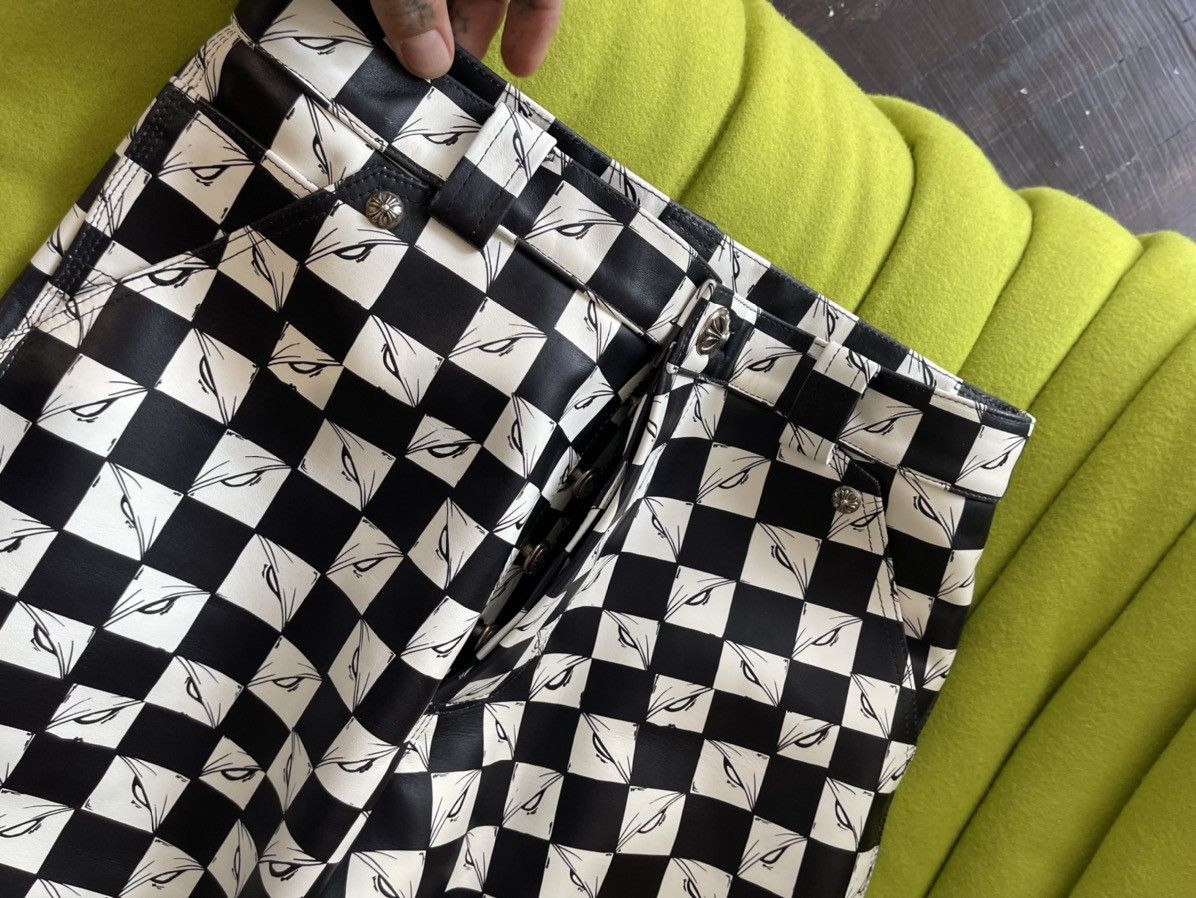 Chrome Hearts Chrome Hearts OFFSET LEATHER CUSTOM 1/1 CHECKERED JEANS Size US 31 - 6 Thumbnail