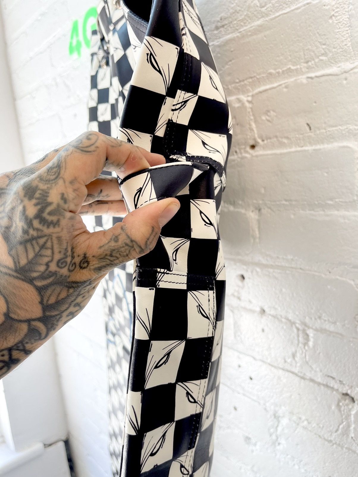 Chrome Hearts Chrome Hearts OFFSET LEATHER CUSTOM 1/1 CHECKERED JEANS Size US 31 - 17 Thumbnail