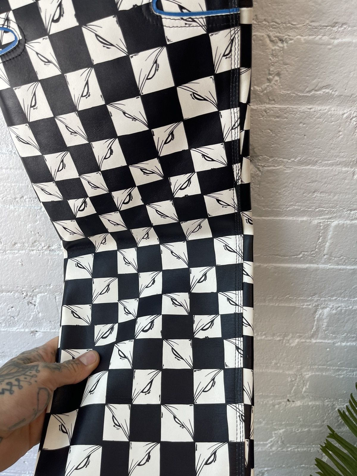 Chrome Hearts Chrome Hearts OFFSET LEATHER CUSTOM 1/1 CHECKERED JEANS Size US 31 - 16 Thumbnail