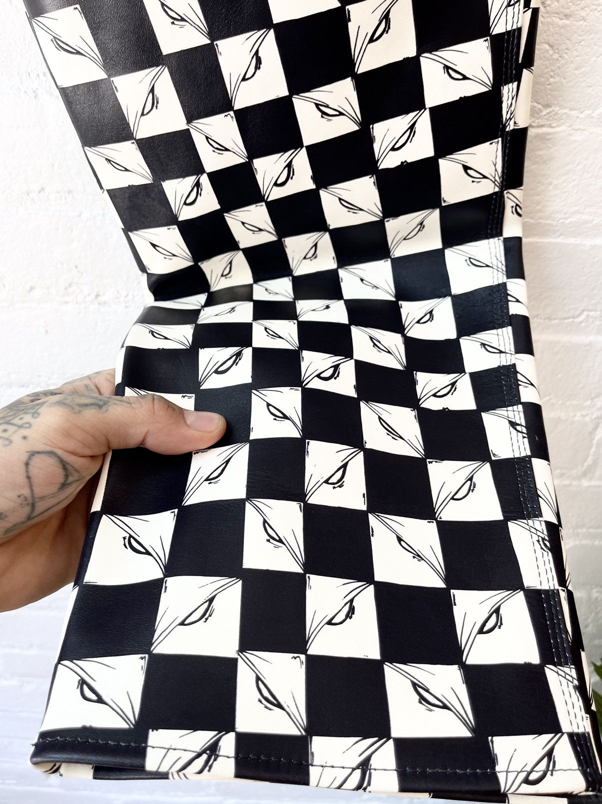 Chrome Hearts Chrome Hearts OFFSET LEATHER CUSTOM 1/1 CHECKERED JEANS Size US 31 - 14 Thumbnail