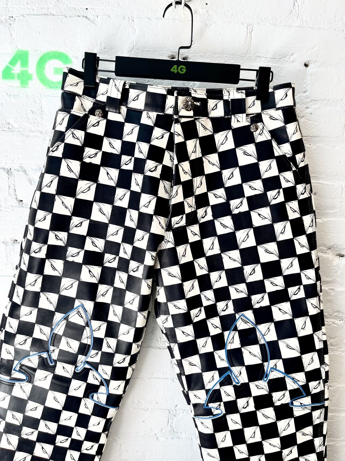 Chrome Hearts Chrome Hearts OFFSET LEATHER CUSTOM 1/1 CHECKERED JEANS Size US 31 - 9 Thumbnail