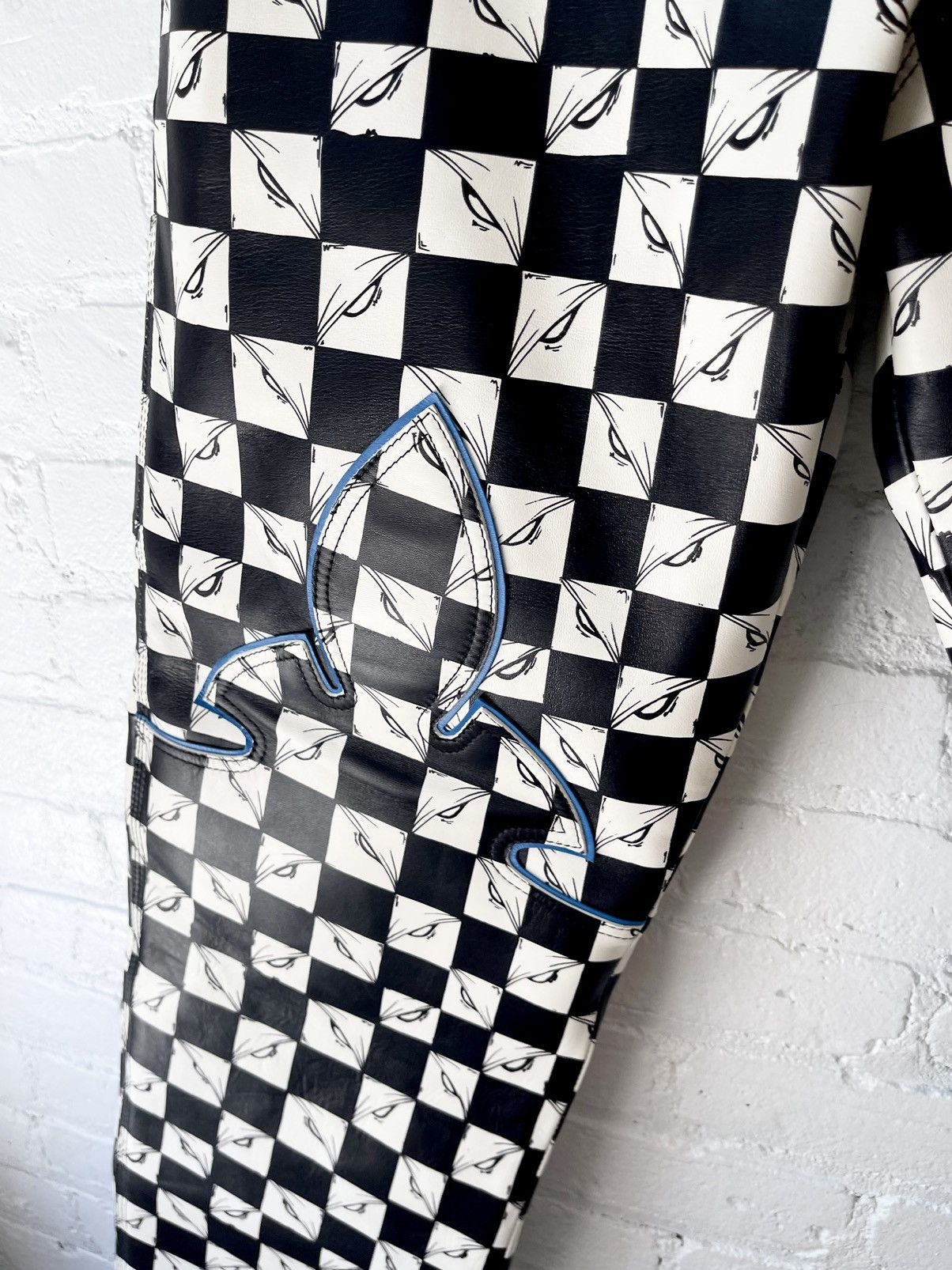 Chrome Hearts Chrome Hearts OFFSET LEATHER CUSTOM 1/1 CHECKERED JEANS Size US 31 - 13 Thumbnail