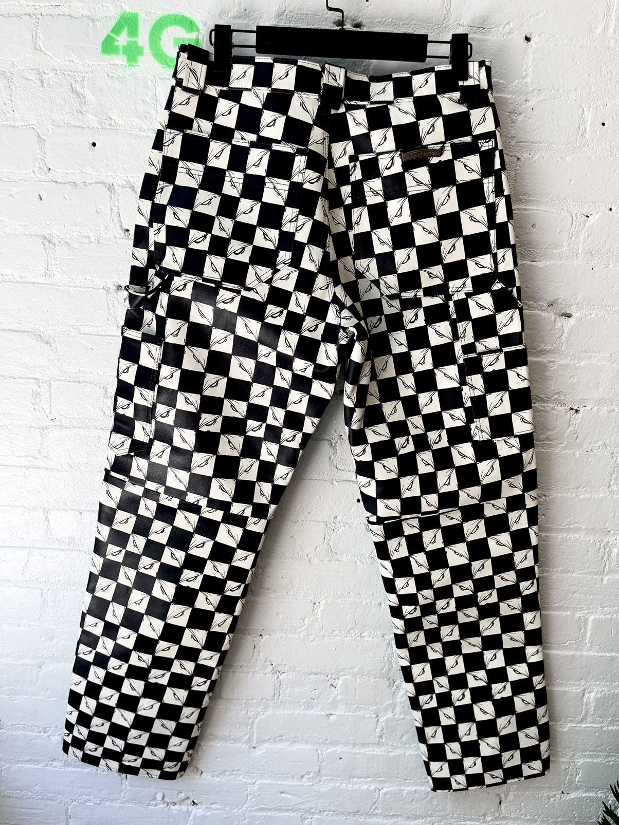 Chrome Hearts Chrome Hearts OFFSET LEATHER CUSTOM 1/1 CHECKERED JEANS Size US 31 - 23 Thumbnail