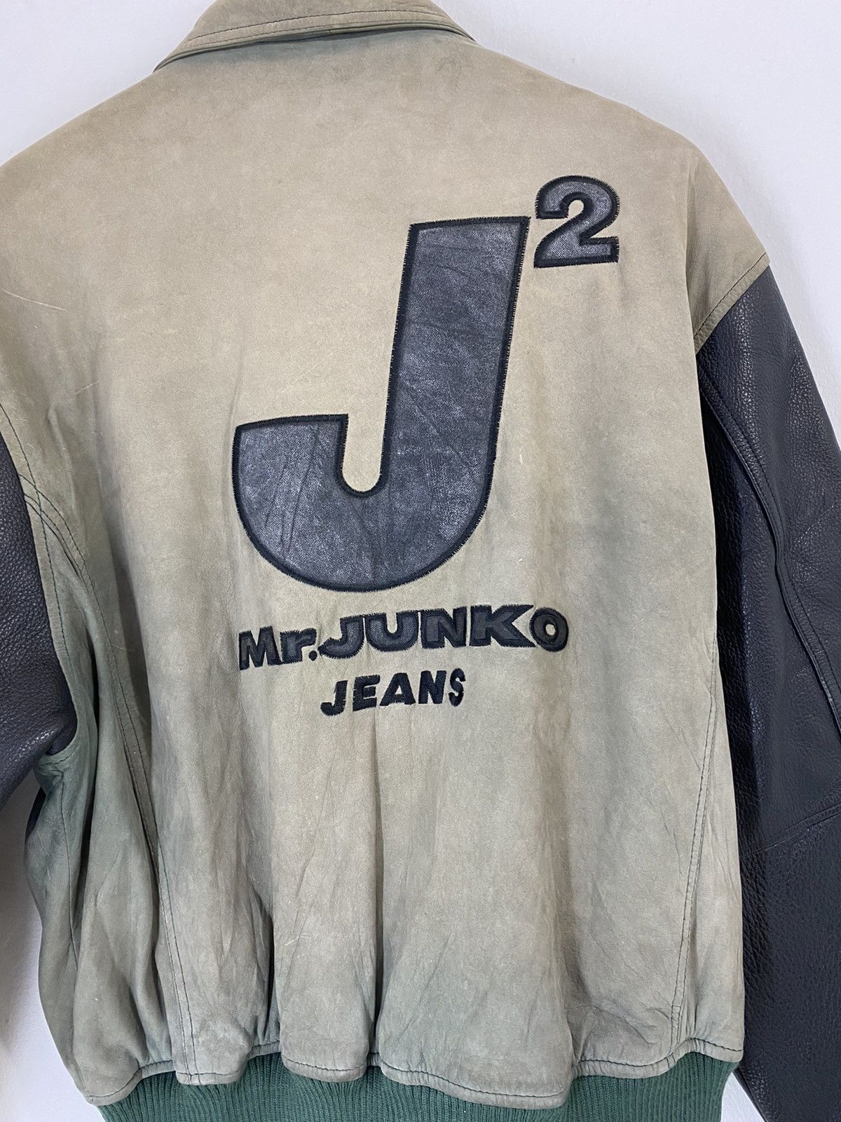 Japanese Brand Mr Junko Varsity Bomber Leather Jacket Big Logo Design Size US M / EU 48-50 / 2 - 4 Thumbnail