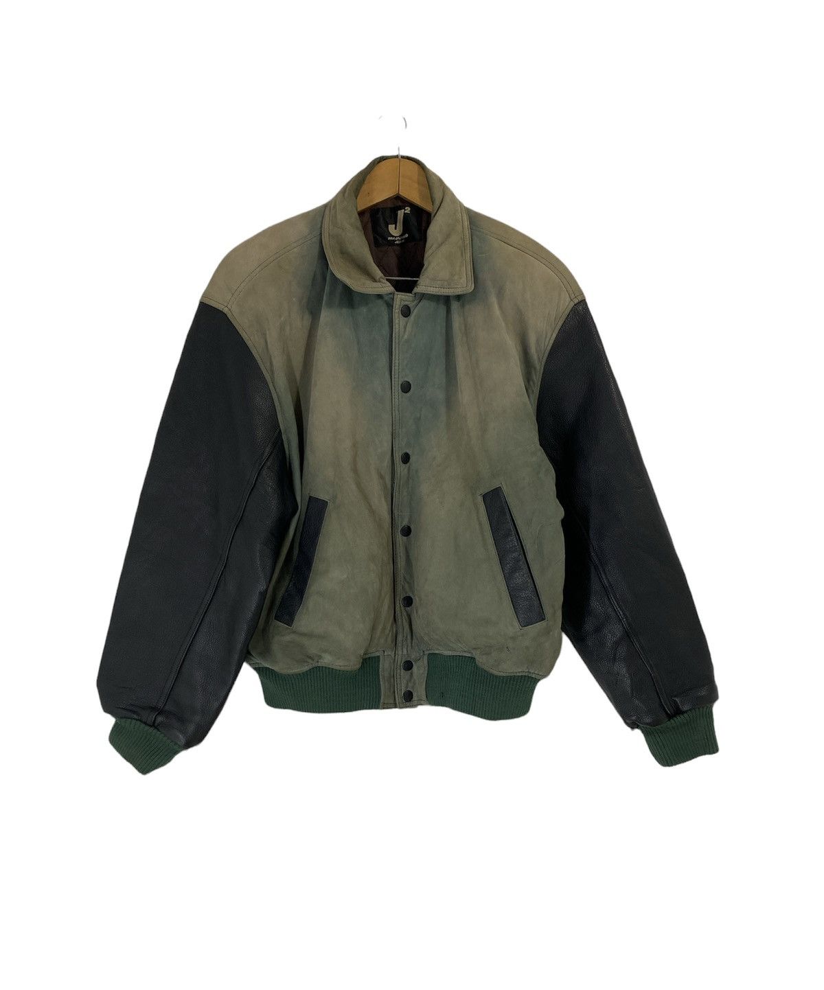 Japanese Brand Mr Junko Varsity Bomber Leather Jacket Big Logo Design Size US M / EU 48-50 / 2 - 2 Thumbnail