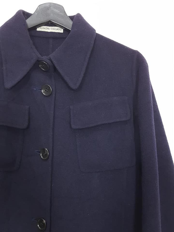 Indigo × Issey Miyake × Tsumori Chisato TSUMORI CHISATO Indigo Wool Nylon Blend Button Jacket Size US M / EU 48-50 / 2 - 4 Thumbnail