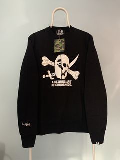 Bape Bape Neighborhood Ape Skull Crewneck Black Large   Grailed