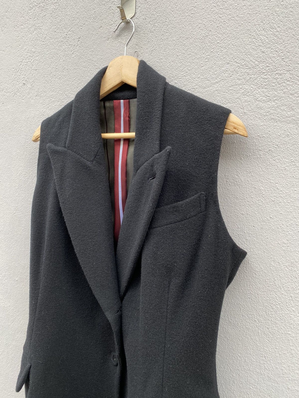 Jean Paul Gaultier Jean Paul Gaultier Sleeveless Wool Double Collar Rare Blazer Size S / US 4 / IT 40 - 9 Thumbnail