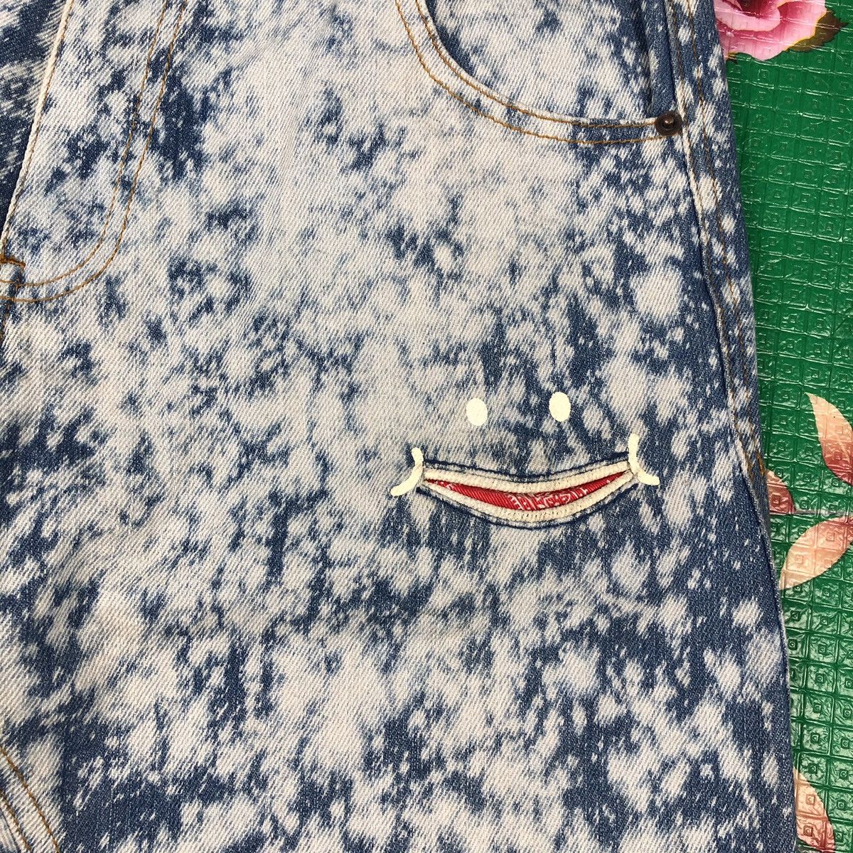 Japanese Brand × Vintage Smile up jeans acis wash like Kapital smiley design Size US 30 / EU 46 - 5 Thumbnail