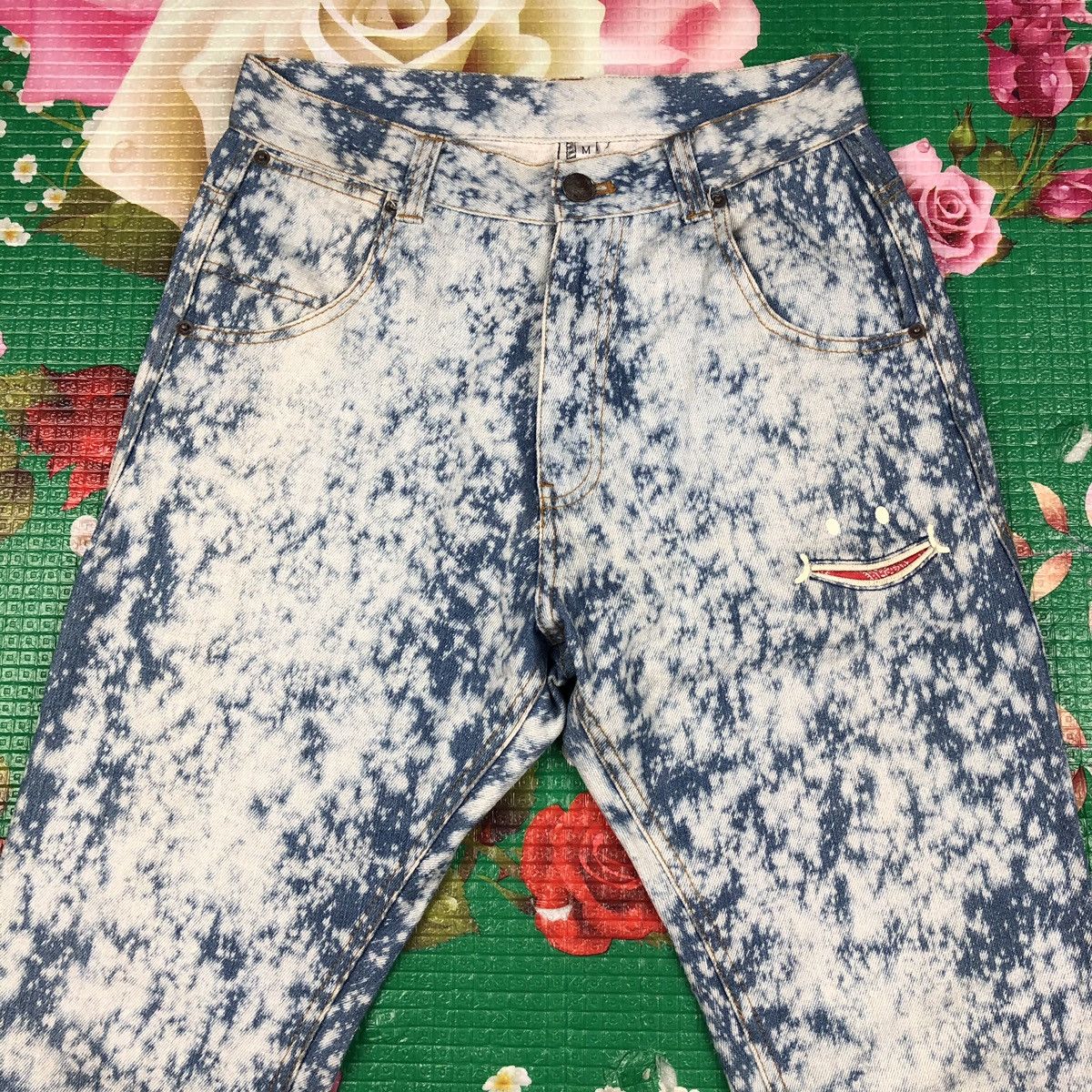 Japanese Brand × Vintage Smile up jeans acis wash like Kapital smiley design Size US 30 / EU 46 - 4 Thumbnail