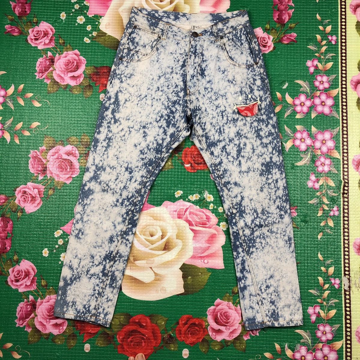 Japanese Brand × Vintage Smile up jeans acis wash like Kapital smiley design Size US 30 / EU 46 - 2 Thumbnail