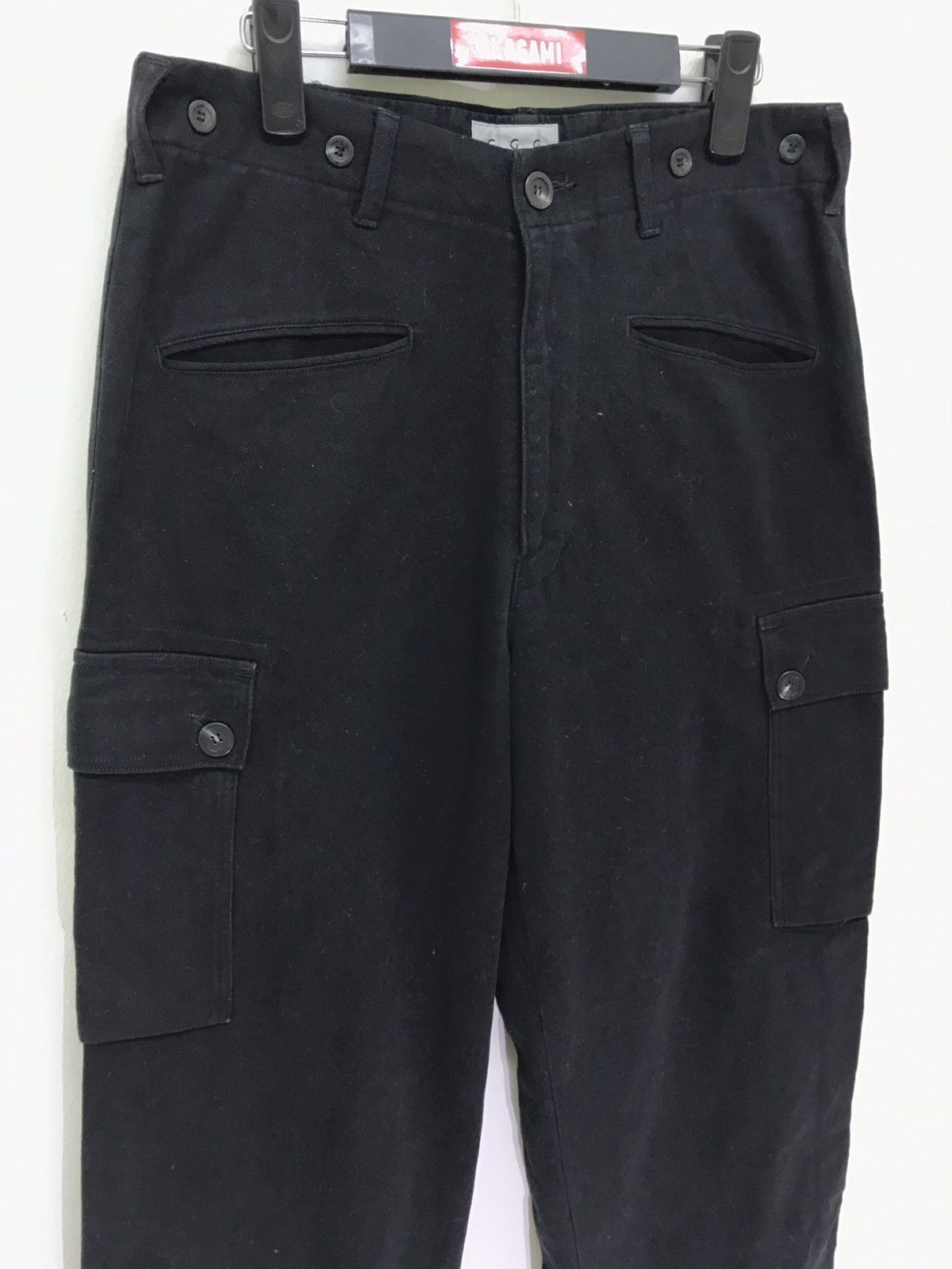 Japanese Brand Made in Japan GGG Pour Homme Cargo Pant Black Baggy Wide Size US 31 - 6 Thumbnail