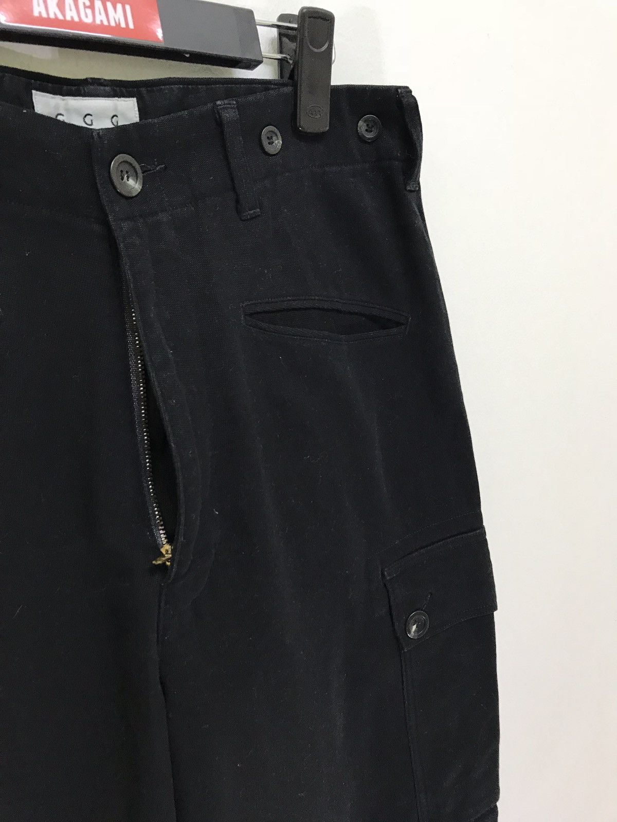 Japanese Brand Made in Japan GGG Pour Homme Cargo Pant Black Baggy Wide Size US 31 - 7 Thumbnail