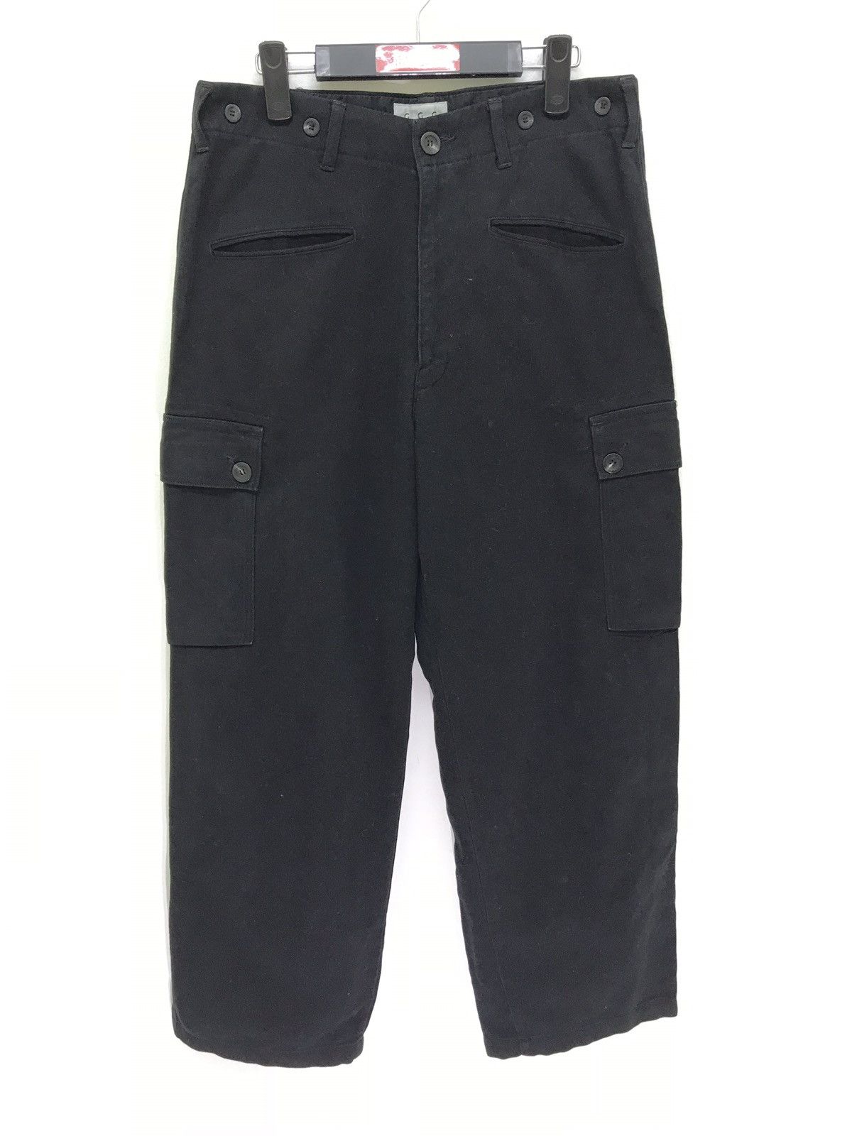 Japanese Brand Made in Japan GGG Pour Homme Cargo Pant Black Baggy Wide Size US 31 - 4 Thumbnail