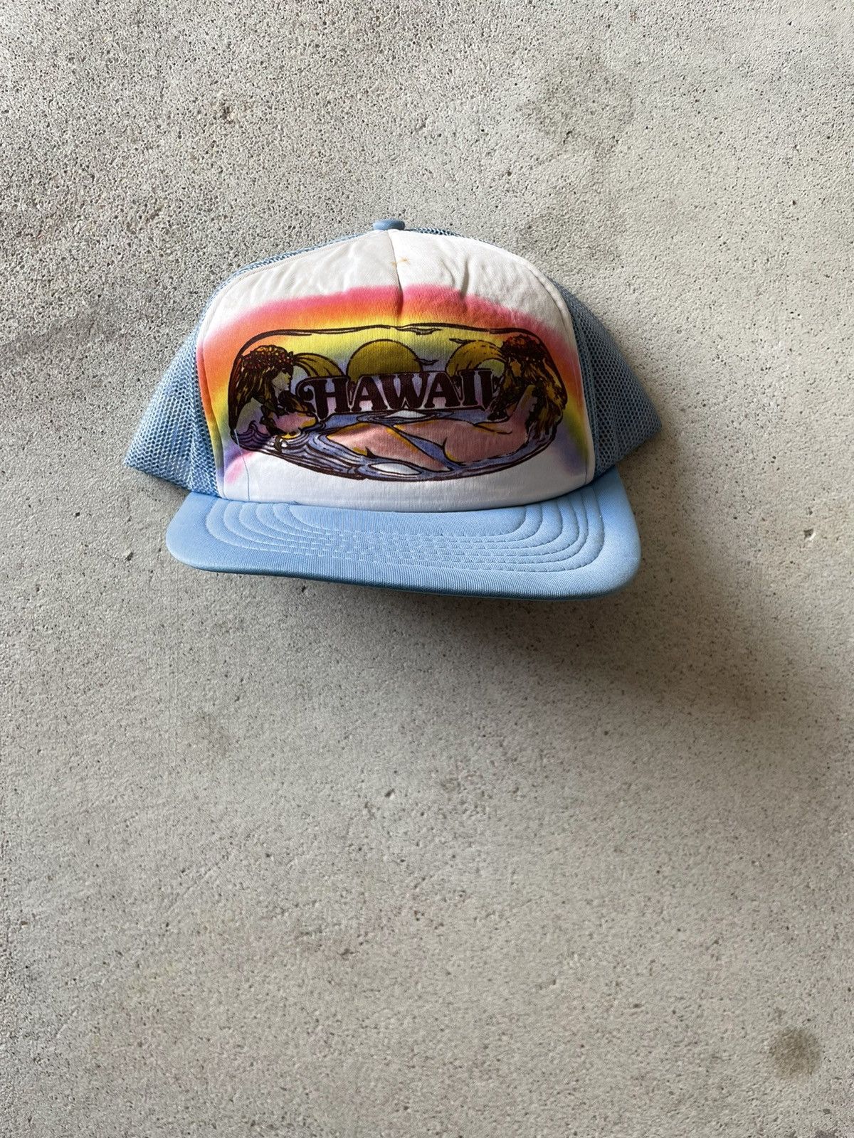 Vintage Naked Ladies Hawaii Rainbow trucker hat