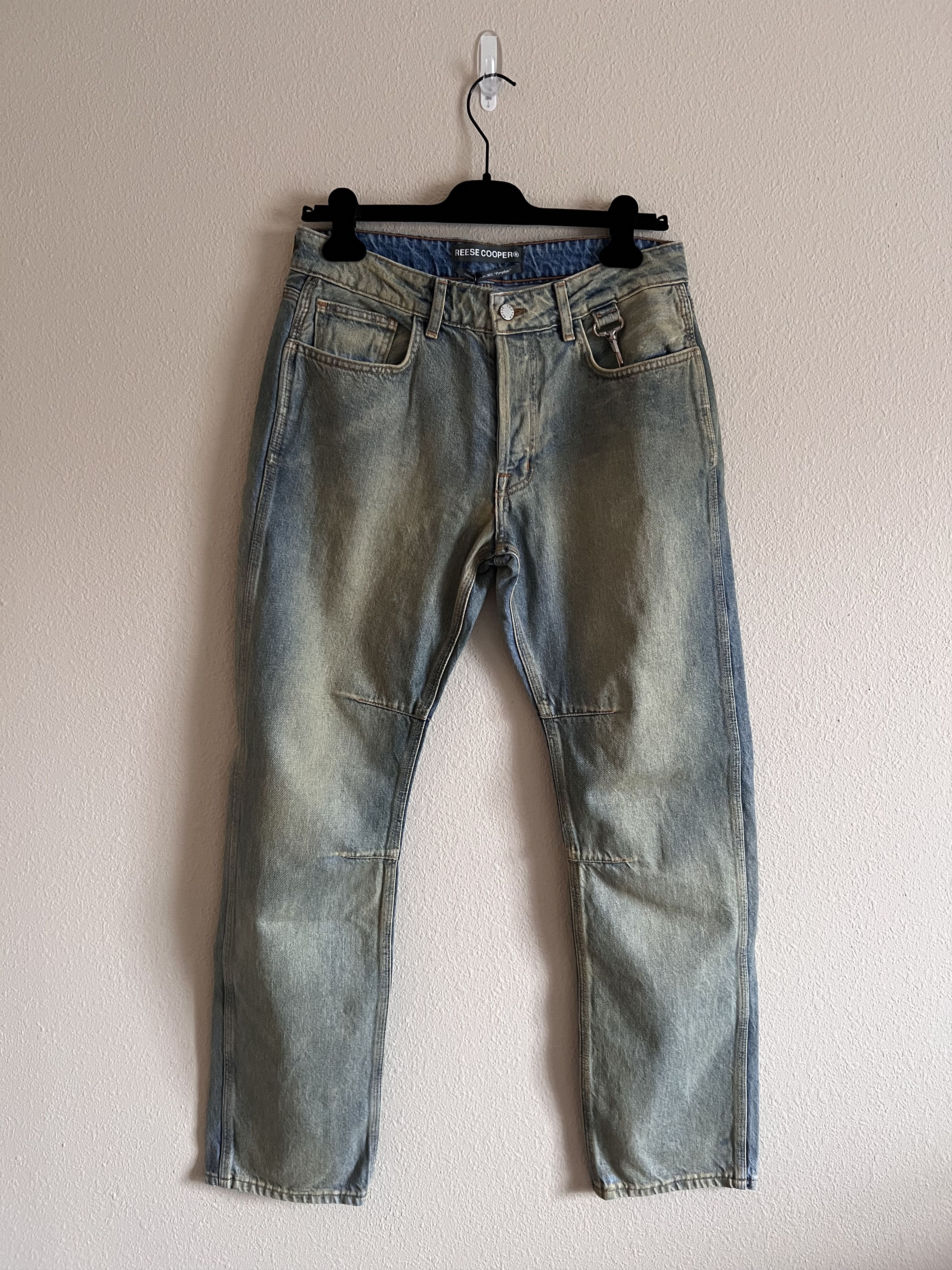 image of Reese Cooper Washed Denim Jeans In Blue, Men's (Size 30)