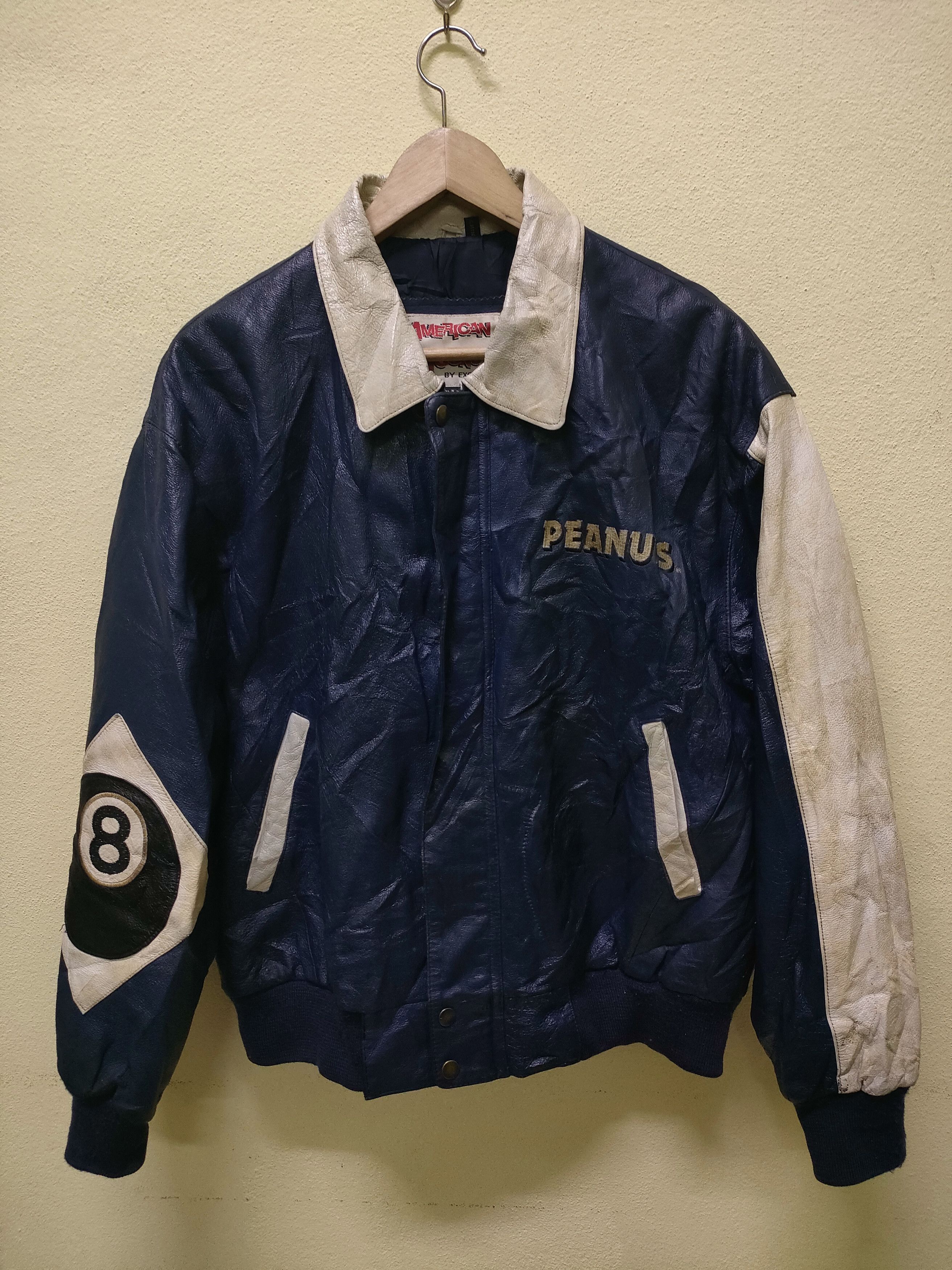 Peanuts Rare❗❗Vintage Peanuts x 8-ball Leather Jacket Size US M / EU 48-50 / 2 - 2 Thumbnail