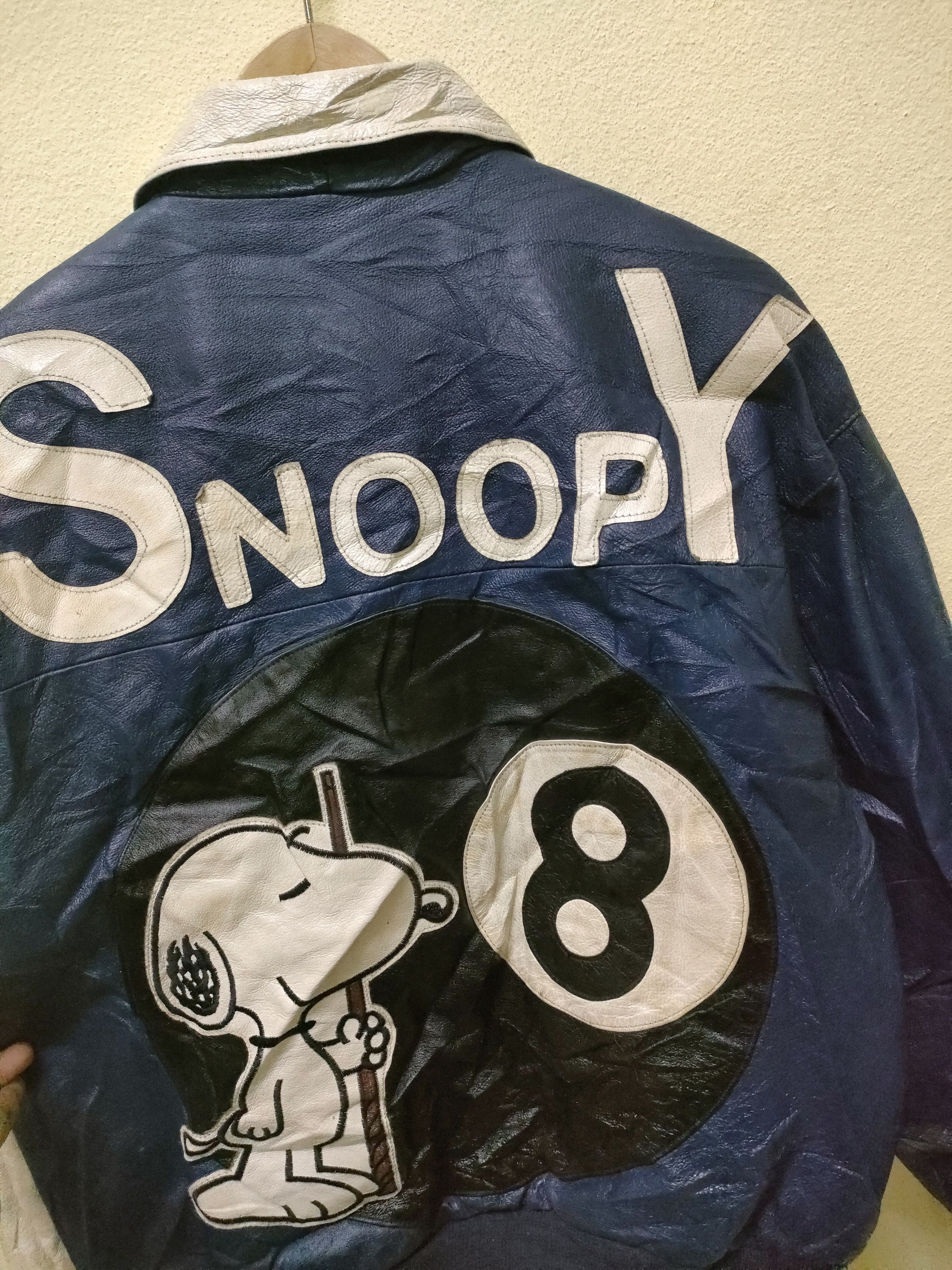 Peanuts Rare❗❗Vintage Peanuts x 8-ball Leather Jacket Size US M / EU 48-50 / 2 - 6 Thumbnail