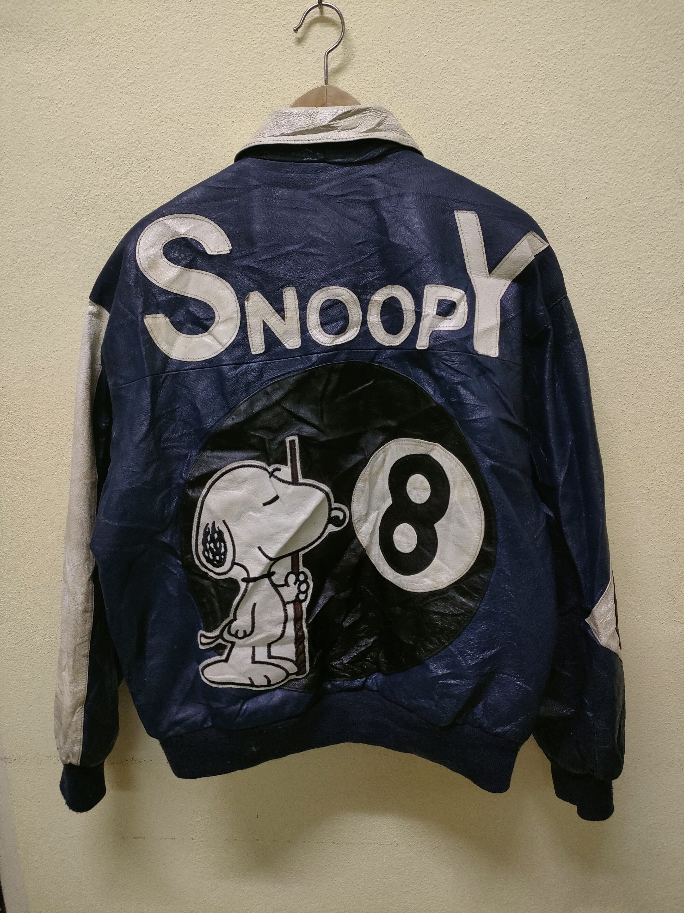 Peanuts Rare❗❗Vintage Peanuts x 8-ball Leather Jacket Size US M / EU 48-50 / 2 - 1 Thumbnail