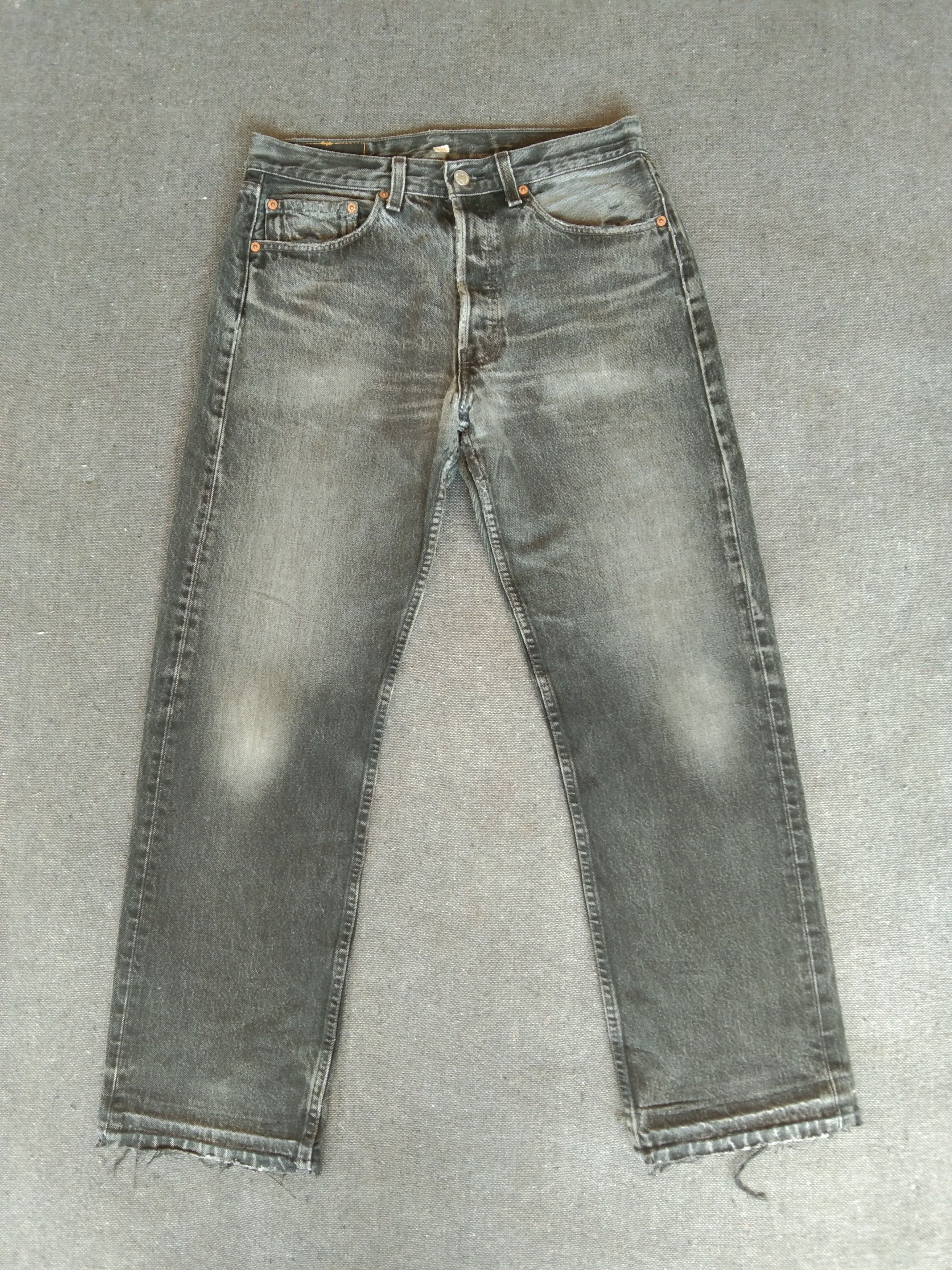 image of Levis x Vintage 90's Vintage Levi's 501 Made In Usa Distressed Jeans 31X28.5 in Faded Black, Men's