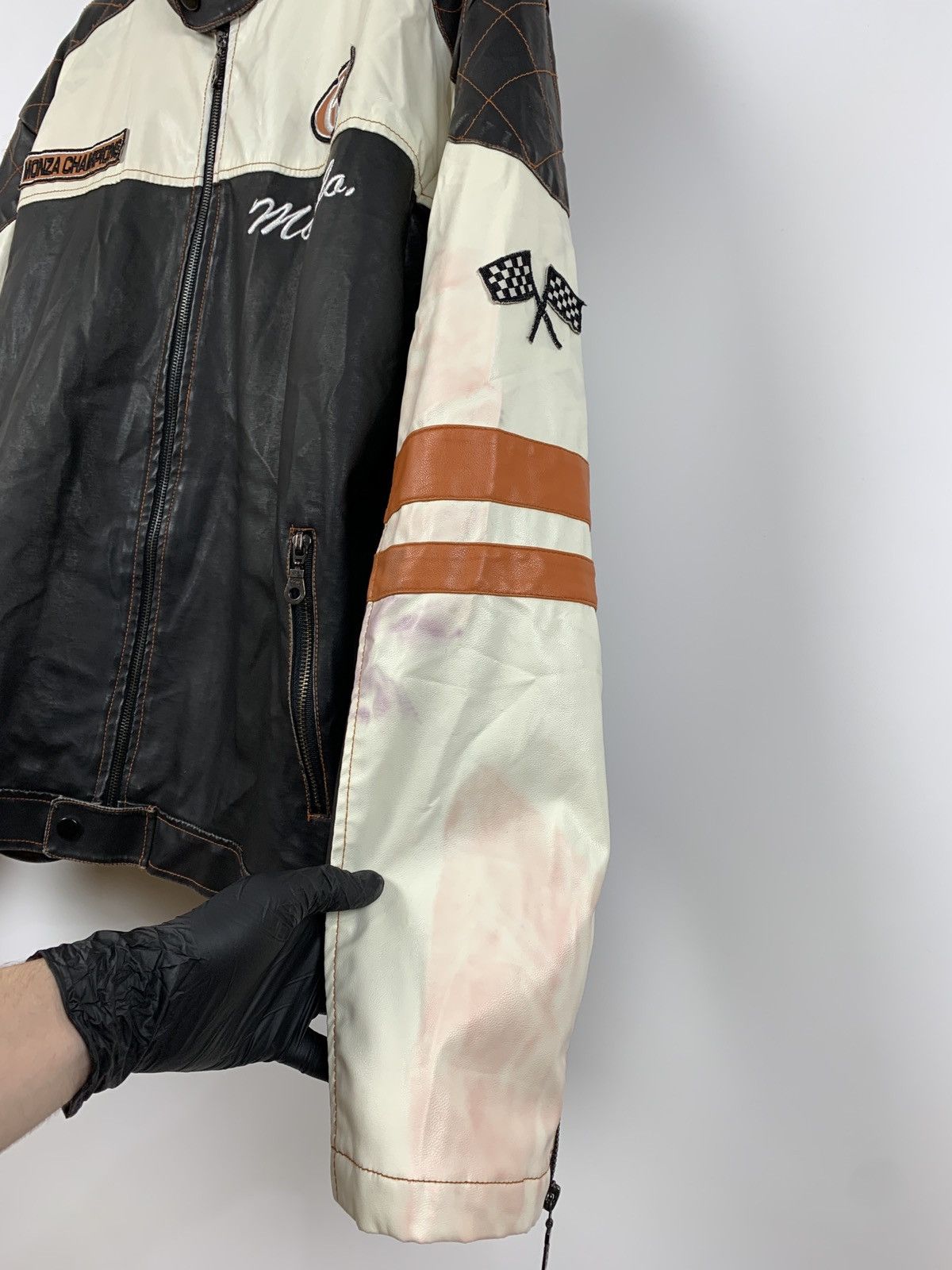 Vintage Vintage Speedway Monza Racing Moto Leather Jacket Size US XL / EU 56 / 4 - 18 Thumbnail