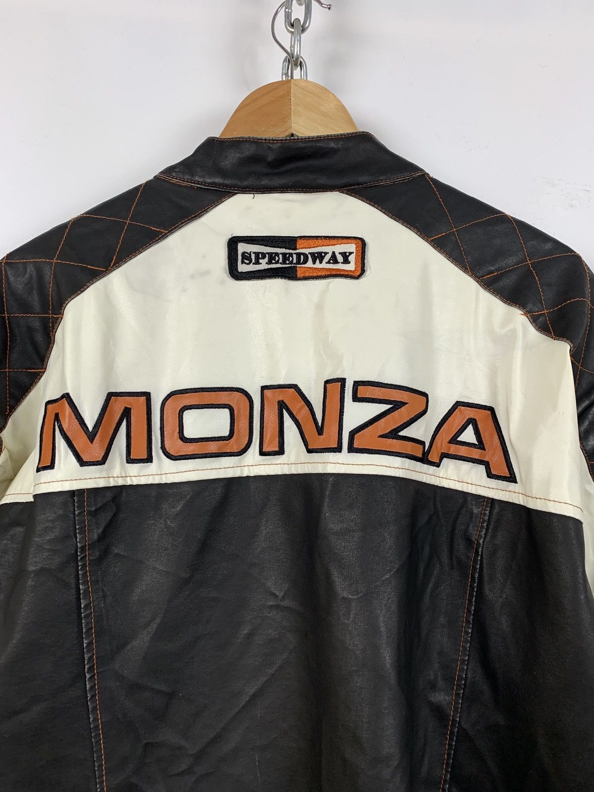 Vintage Vintage Speedway Monza Racing Moto Leather Jacket Size US XL / EU 56 / 4 - 9 Thumbnail
